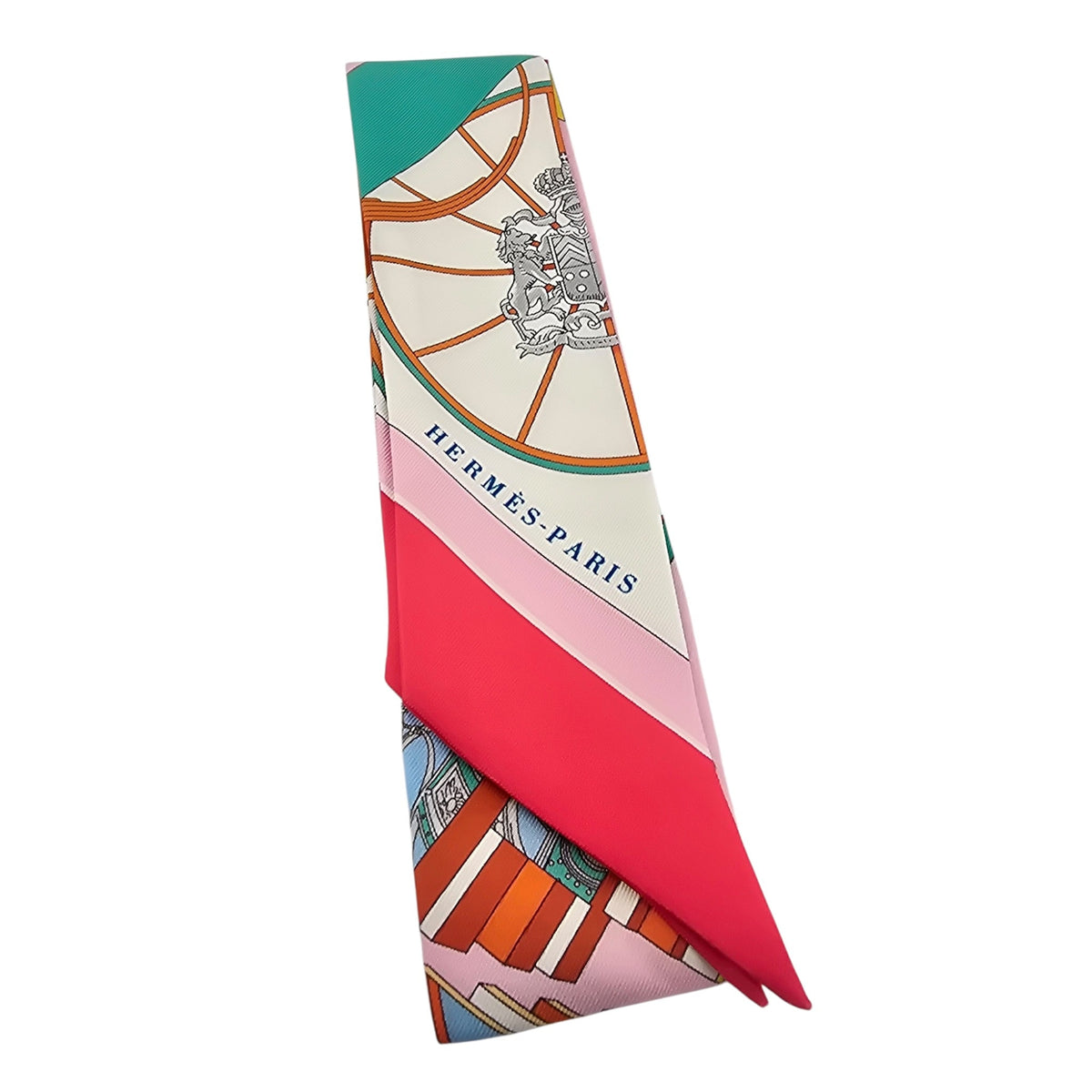 Hermes Silk Twilly Rose/Vert/Multicolore Springs Springs HERMES