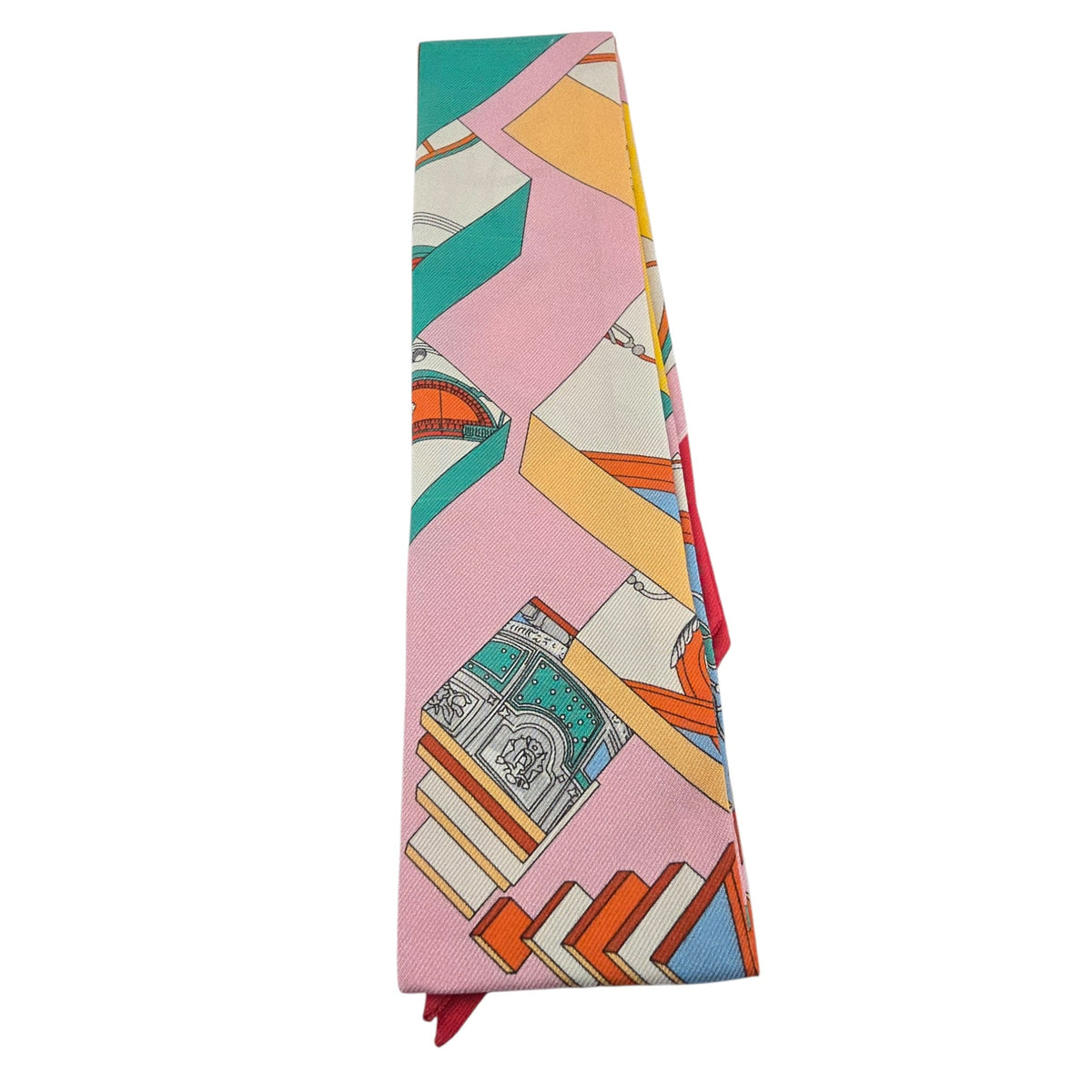 Hermes Silk Twilly Rose/Vert/Multicolore Springs Springs HERMES