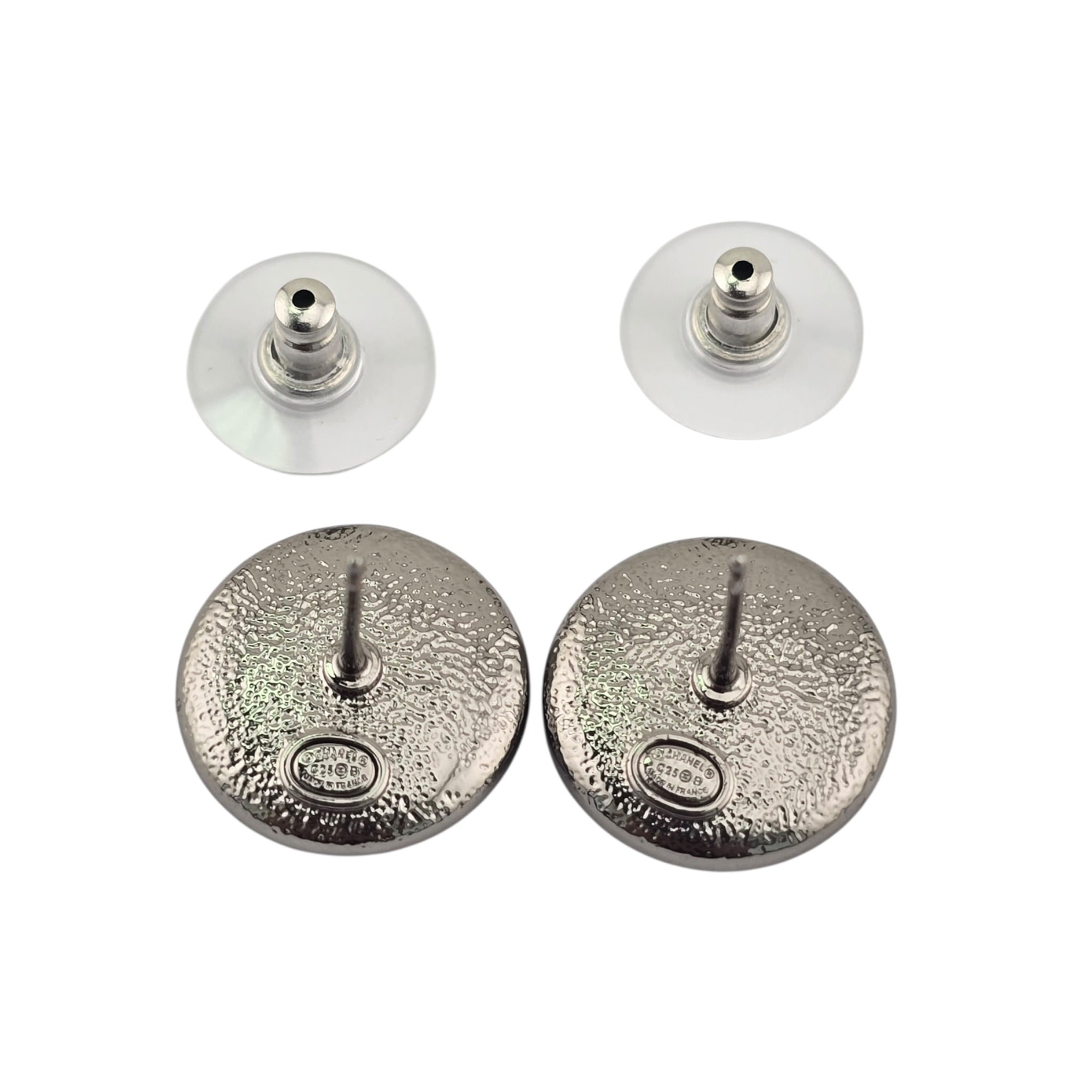 Chanel CC Pink Ruthenium Round Earrings 2025 CHANEL