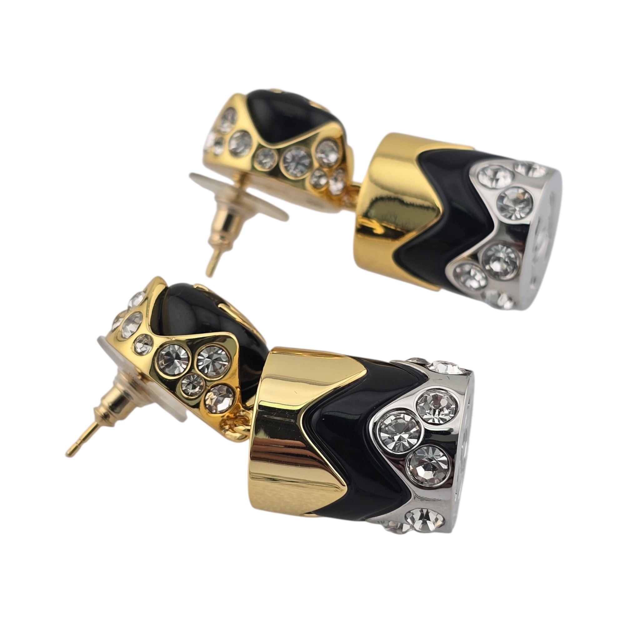 Chanel CC Drop Pendant Black Gold Earrings 2026 CHANEL