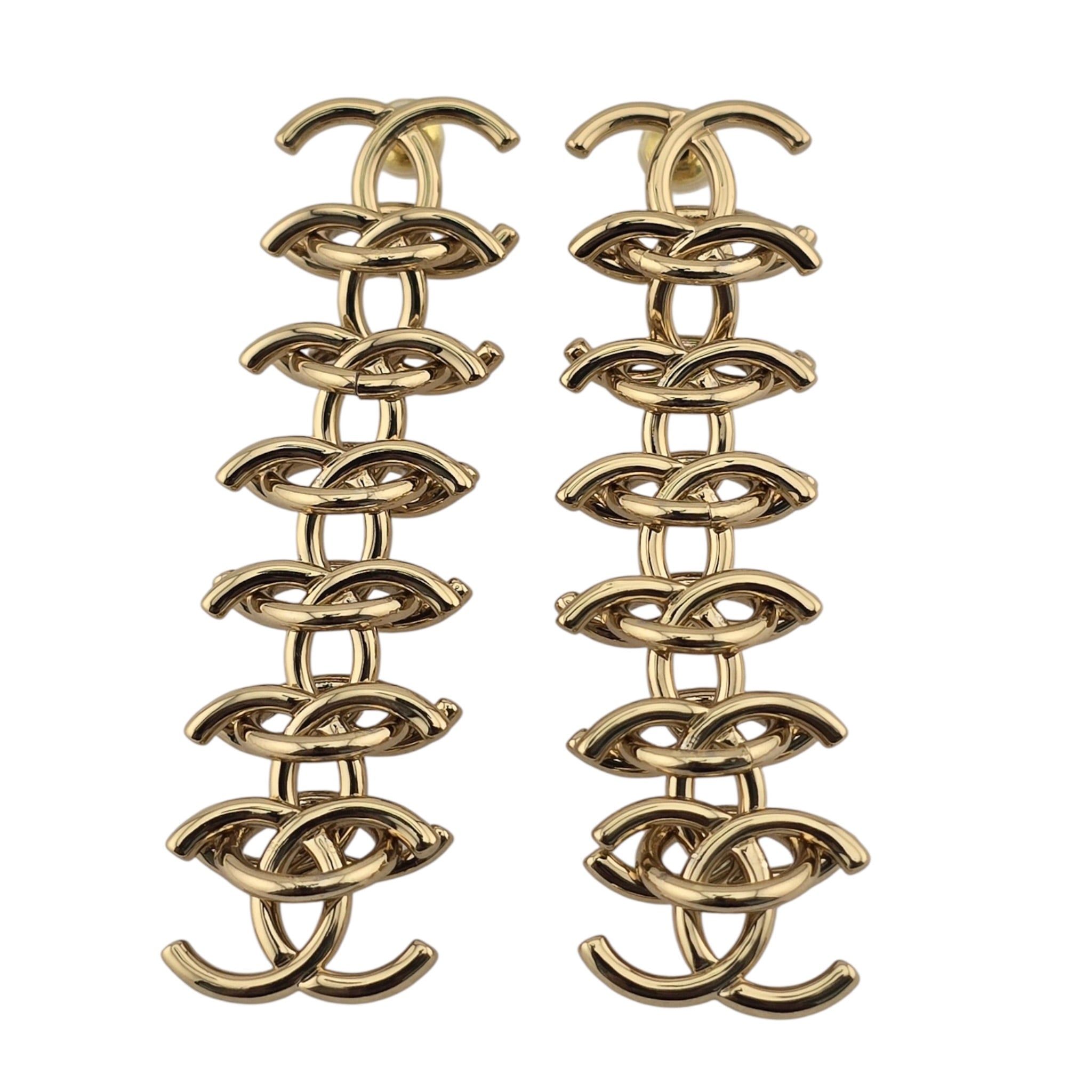 Chanel CC Drop Pendant Gold Earrings 2026 CHANEL