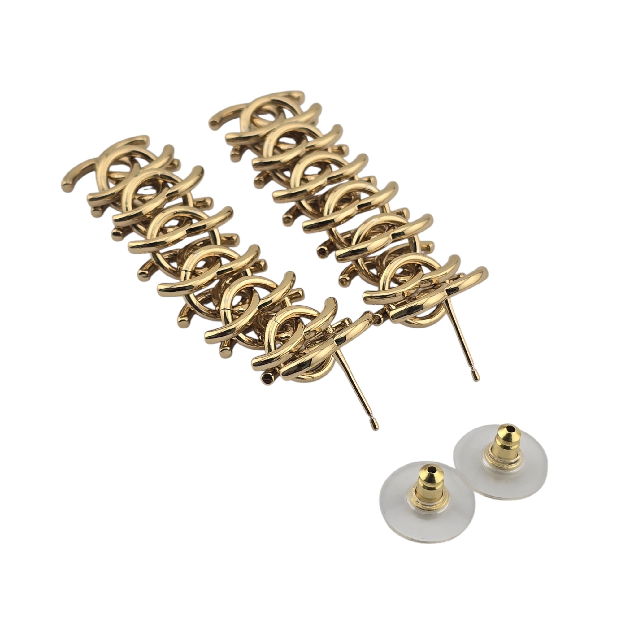 Chanel CC Drop Pendant Gold Earrings 2026 CHANEL