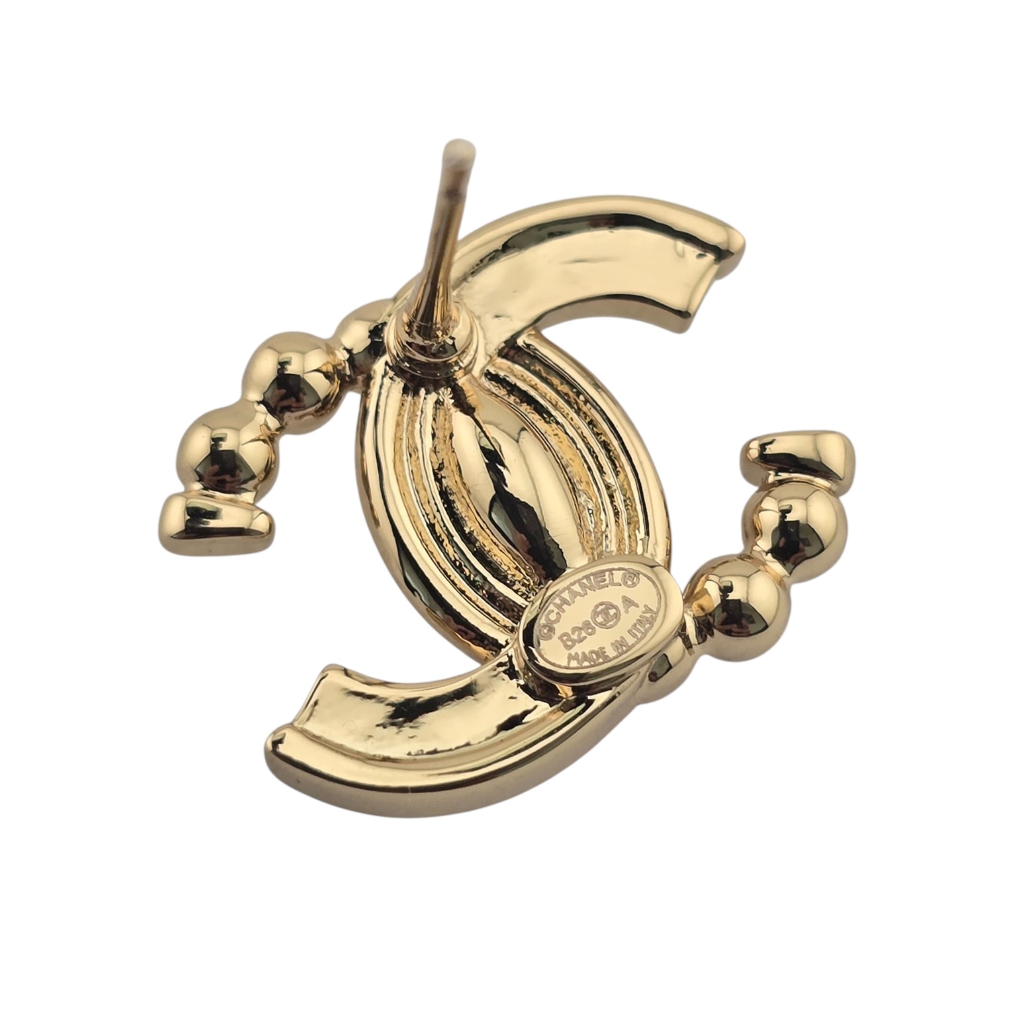 Chanel CC Gold Stud Crystal Earrings 2025 CHANEL