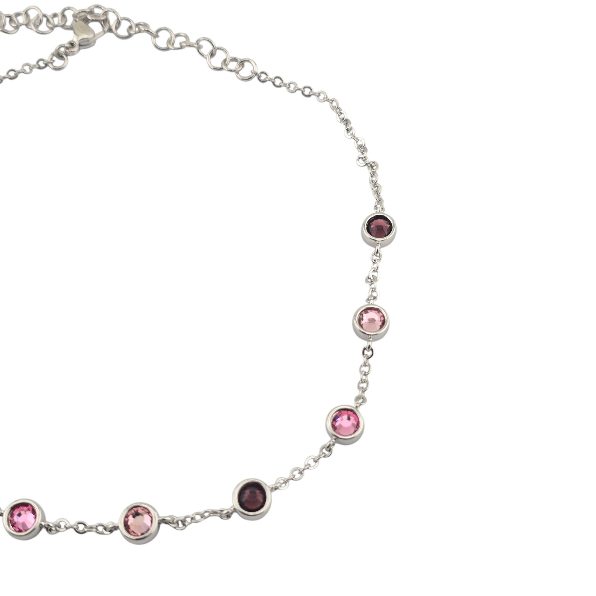 Chanel CC Silver Pink Bead Necklace 2026 CHANEL