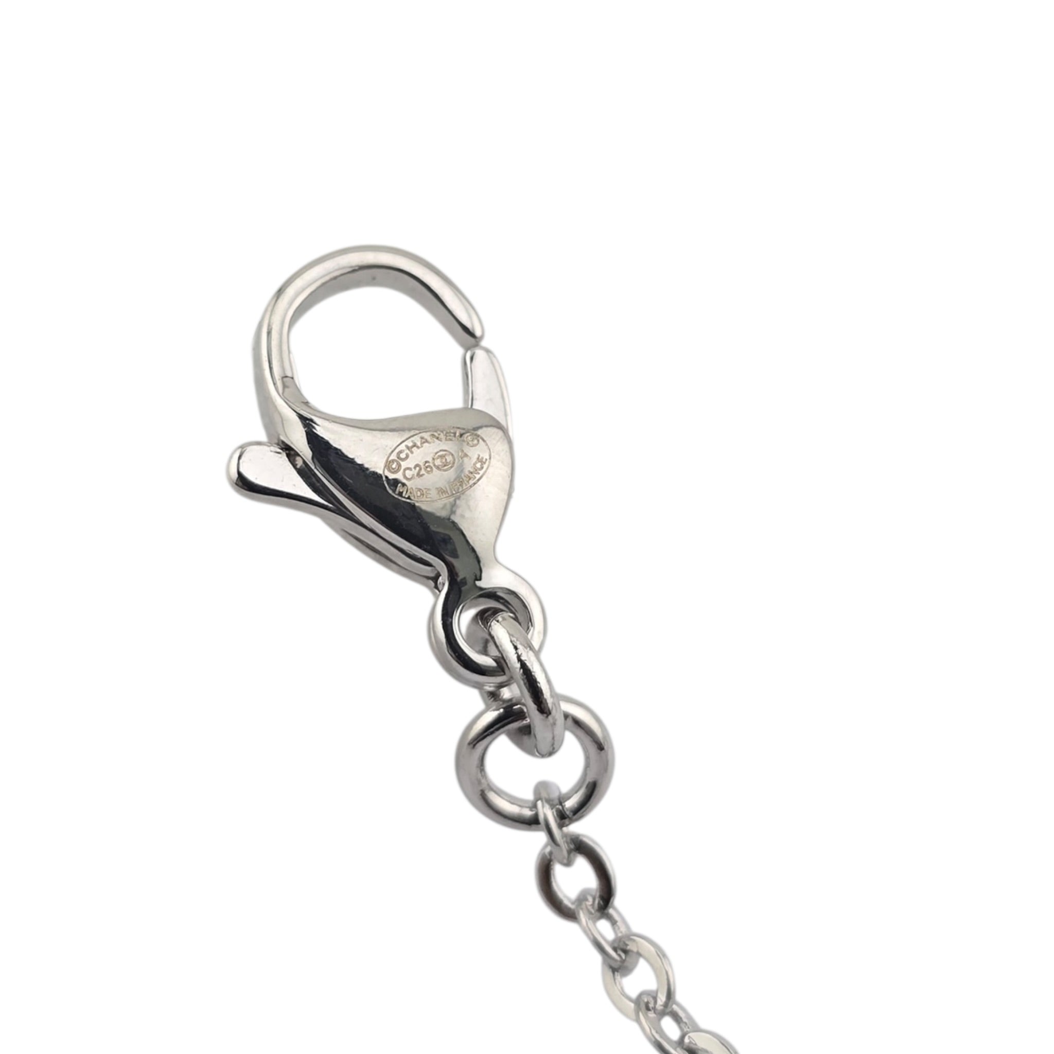 Chanel CC Silver Pink Bead Necklace 2026 CHANEL