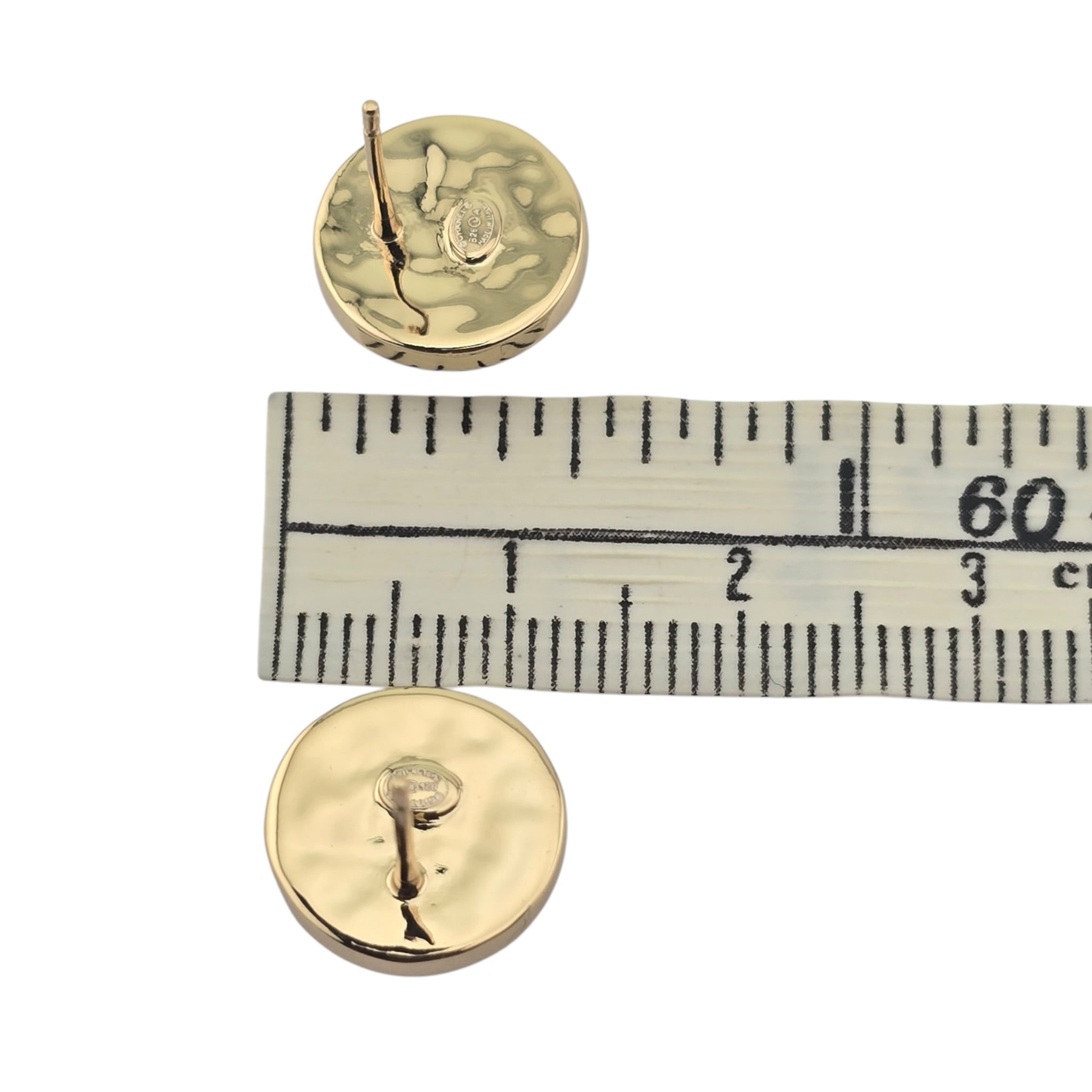 Chanel CC White Gold Round Stud Earrings 2026 CHANEL