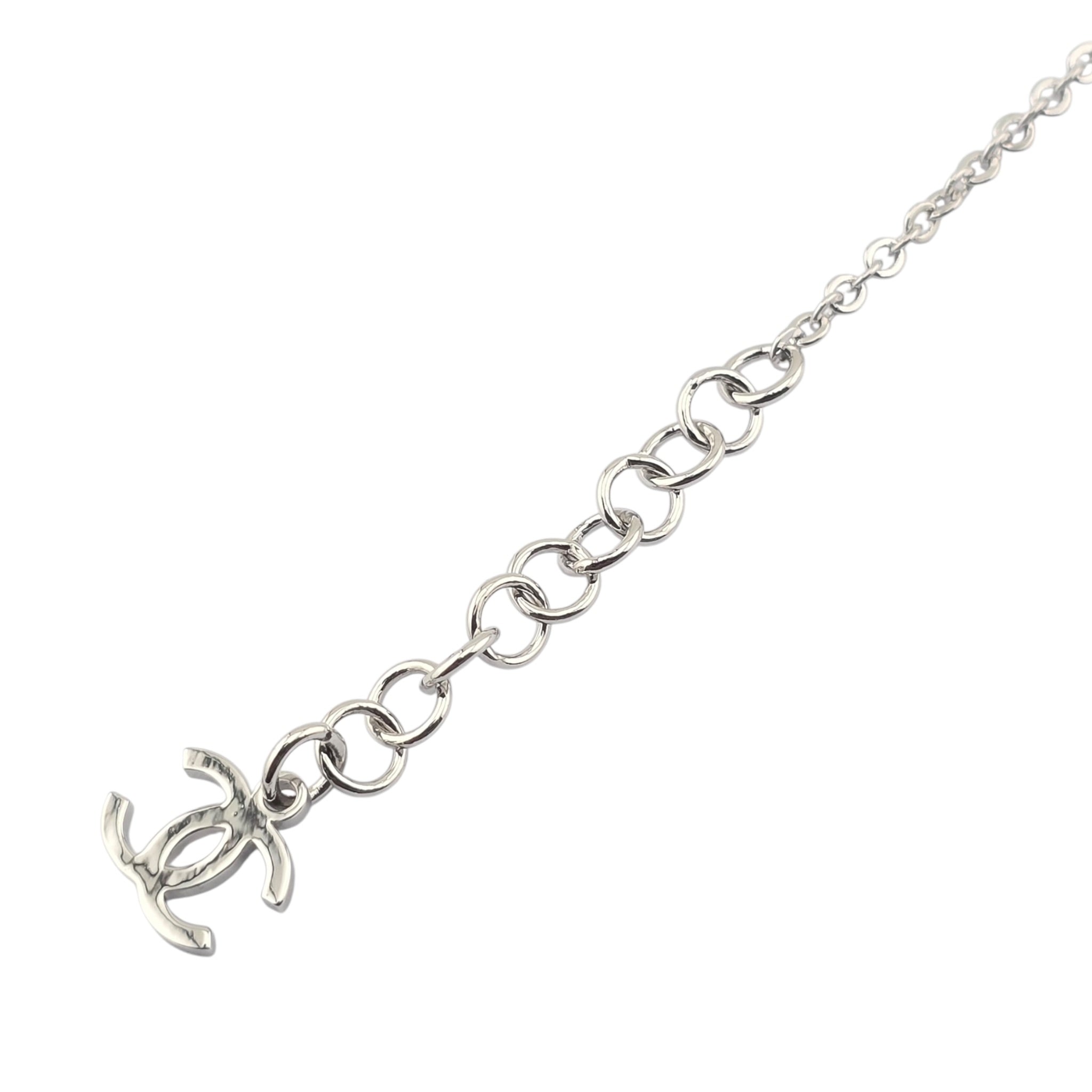 Chanel CC Silver Green Crystal Bracelet 2026 CHANEL