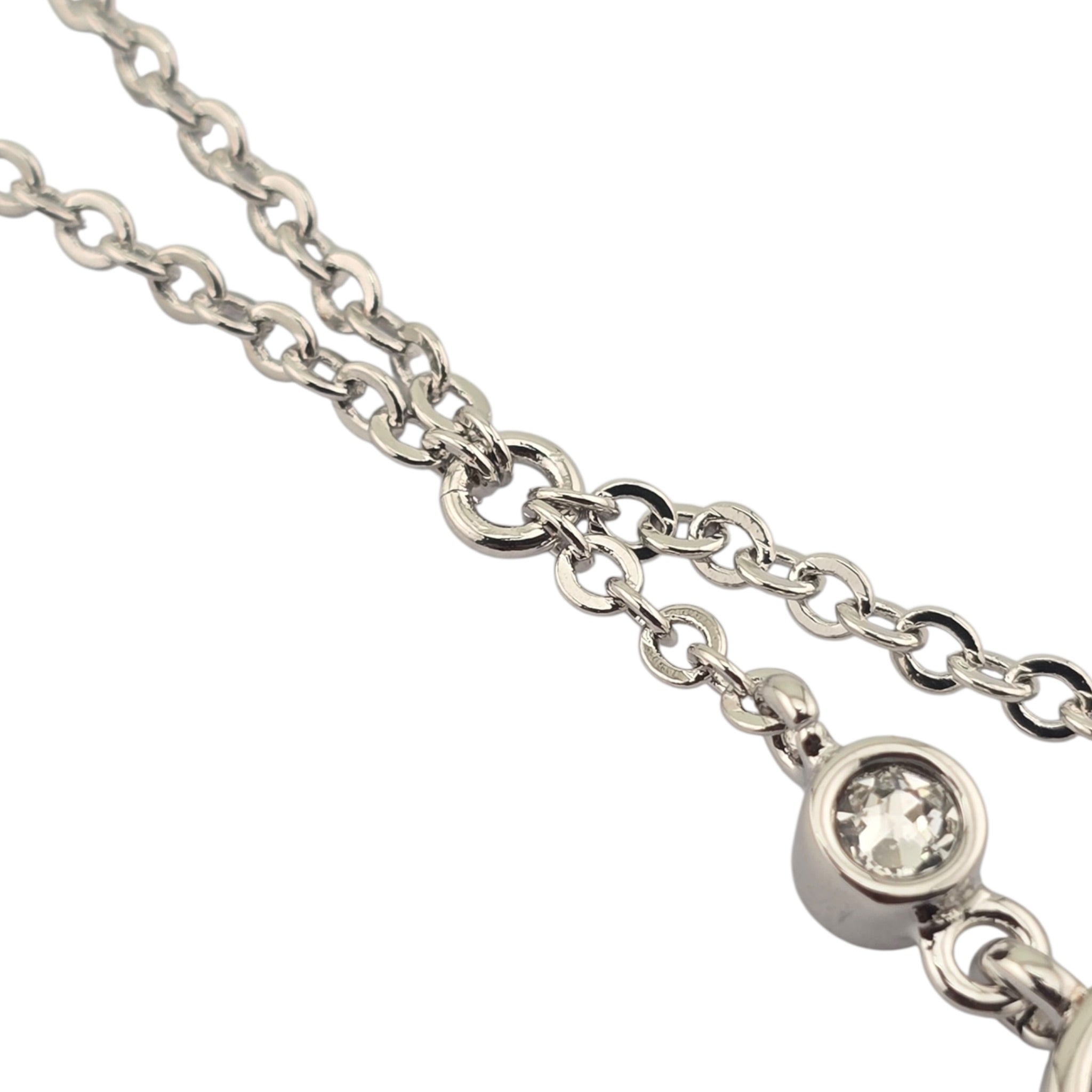 Chanel CC Drop Pendant Silver Green Necklace 2026 CHANEL