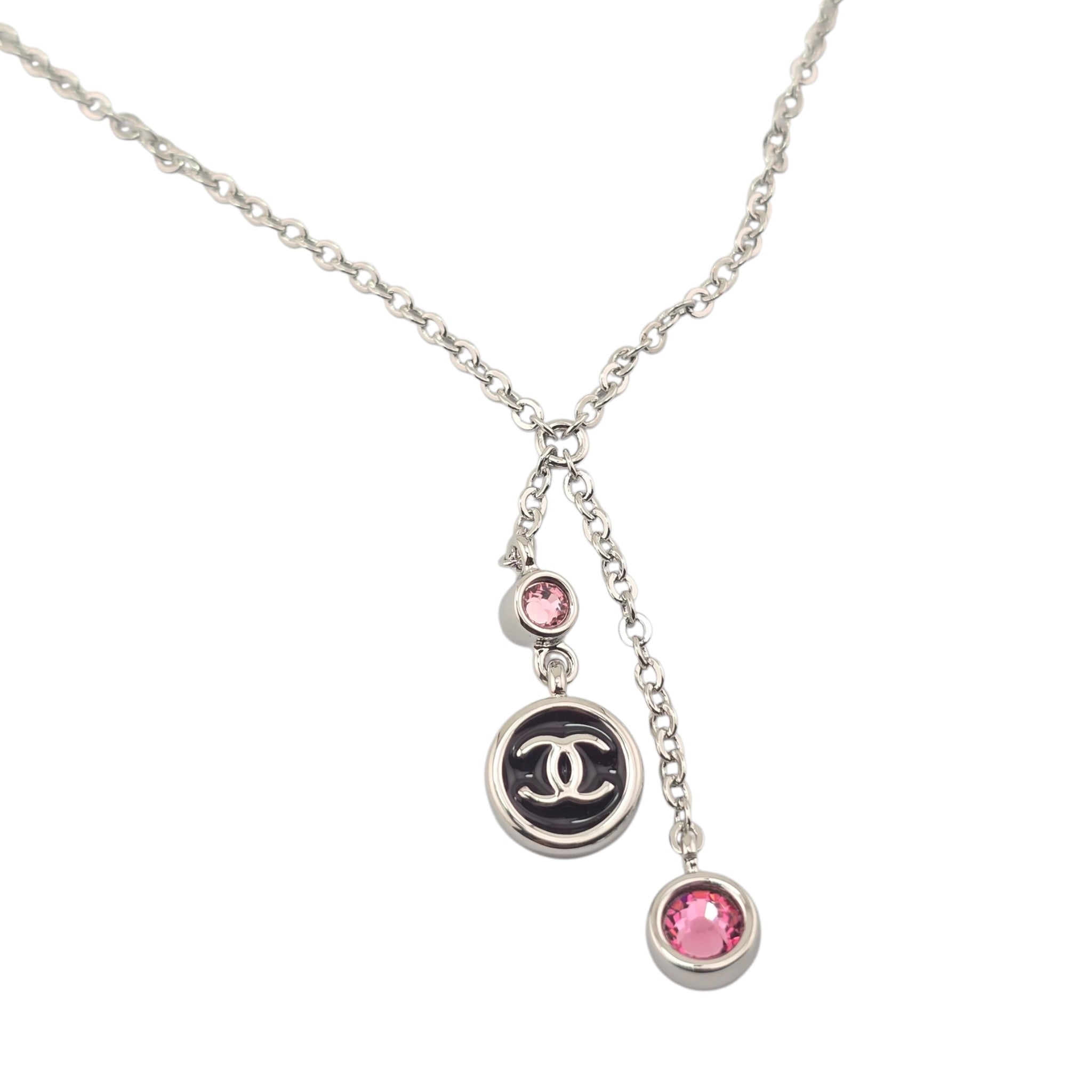 Chanel CC Drop Pendant Silver Necklace 2026 CHANEL