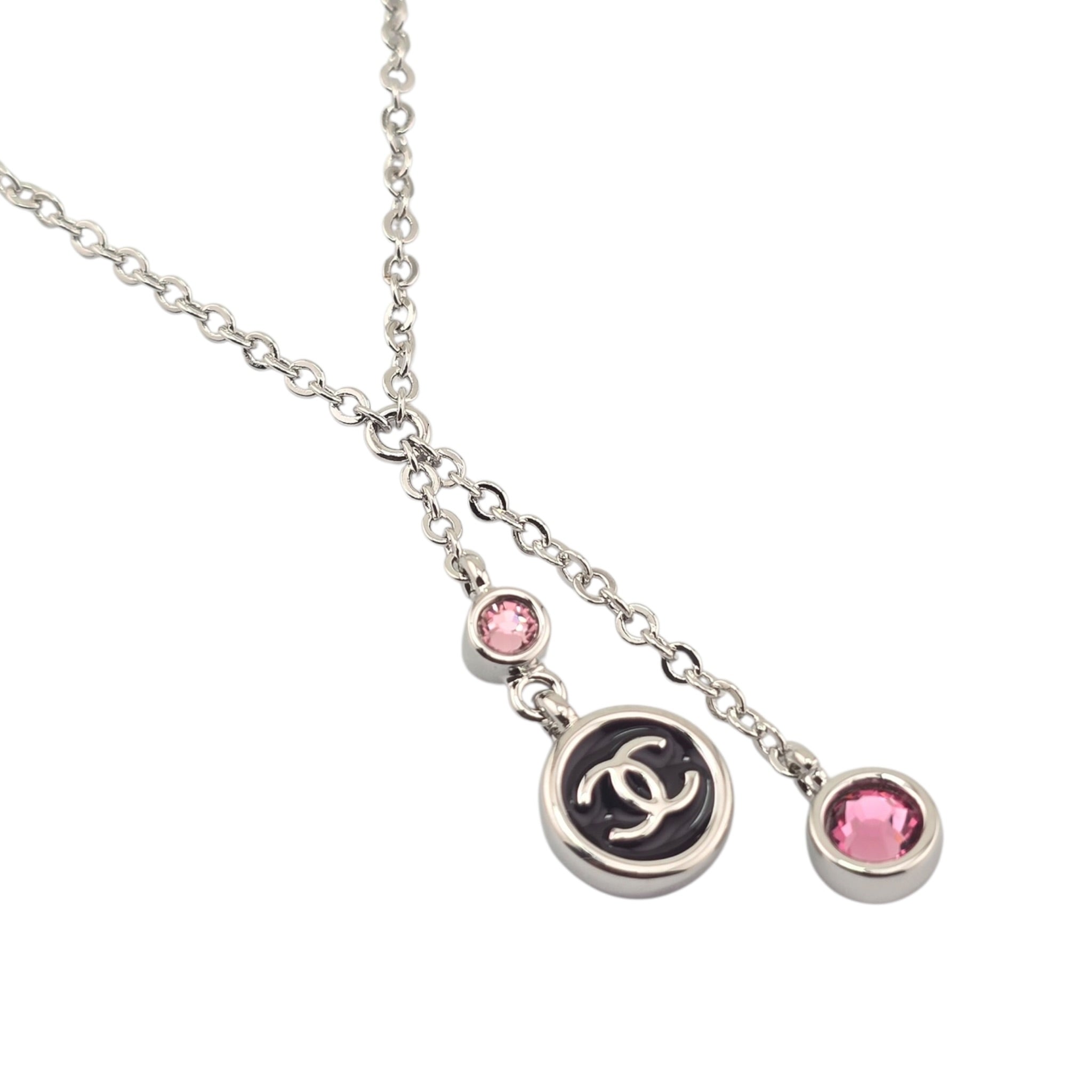 Chanel CC Drop Pendant Silver Necklace 2026 CHANEL