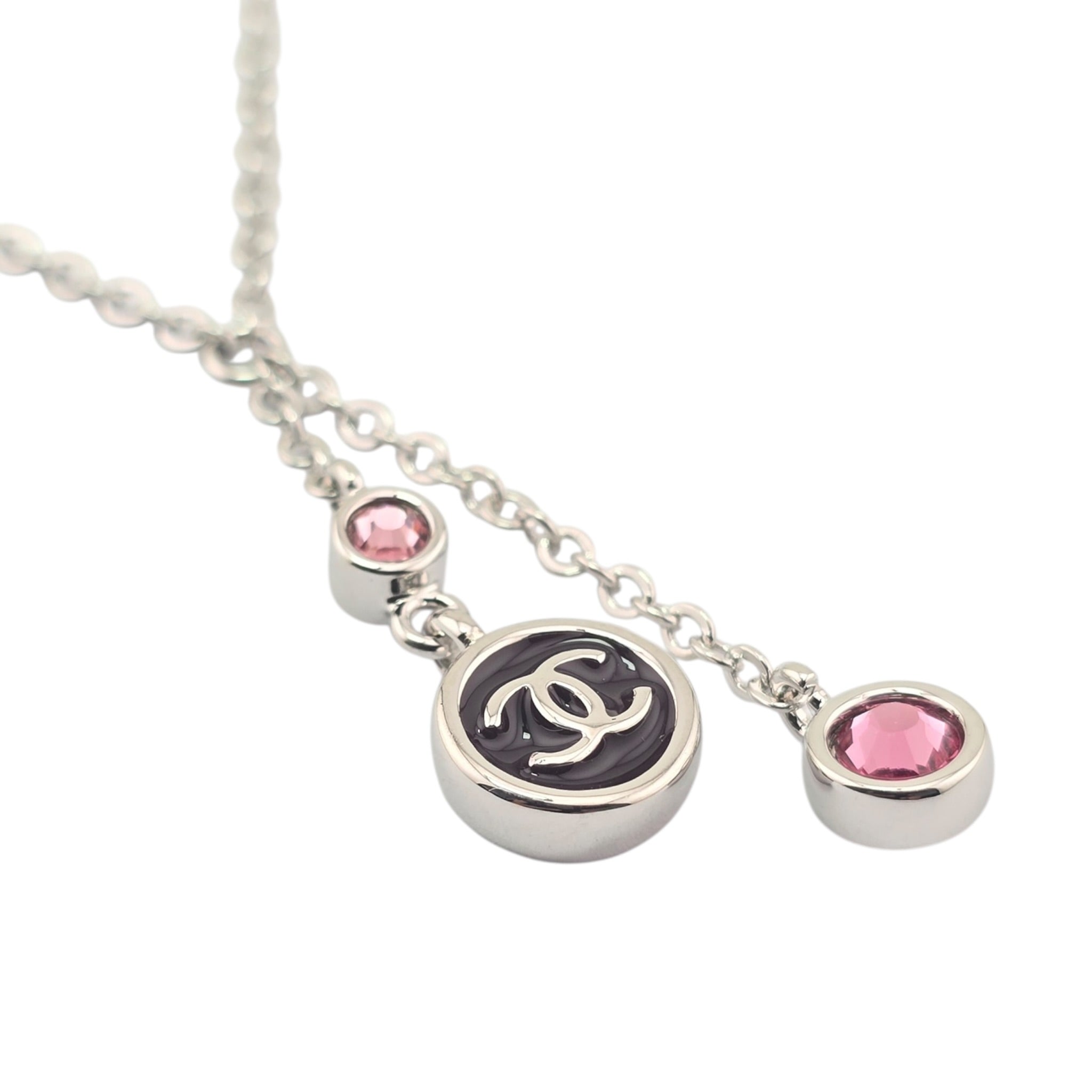 Chanel CC Drop Pendant Silver Necklace 2026 CHANEL
