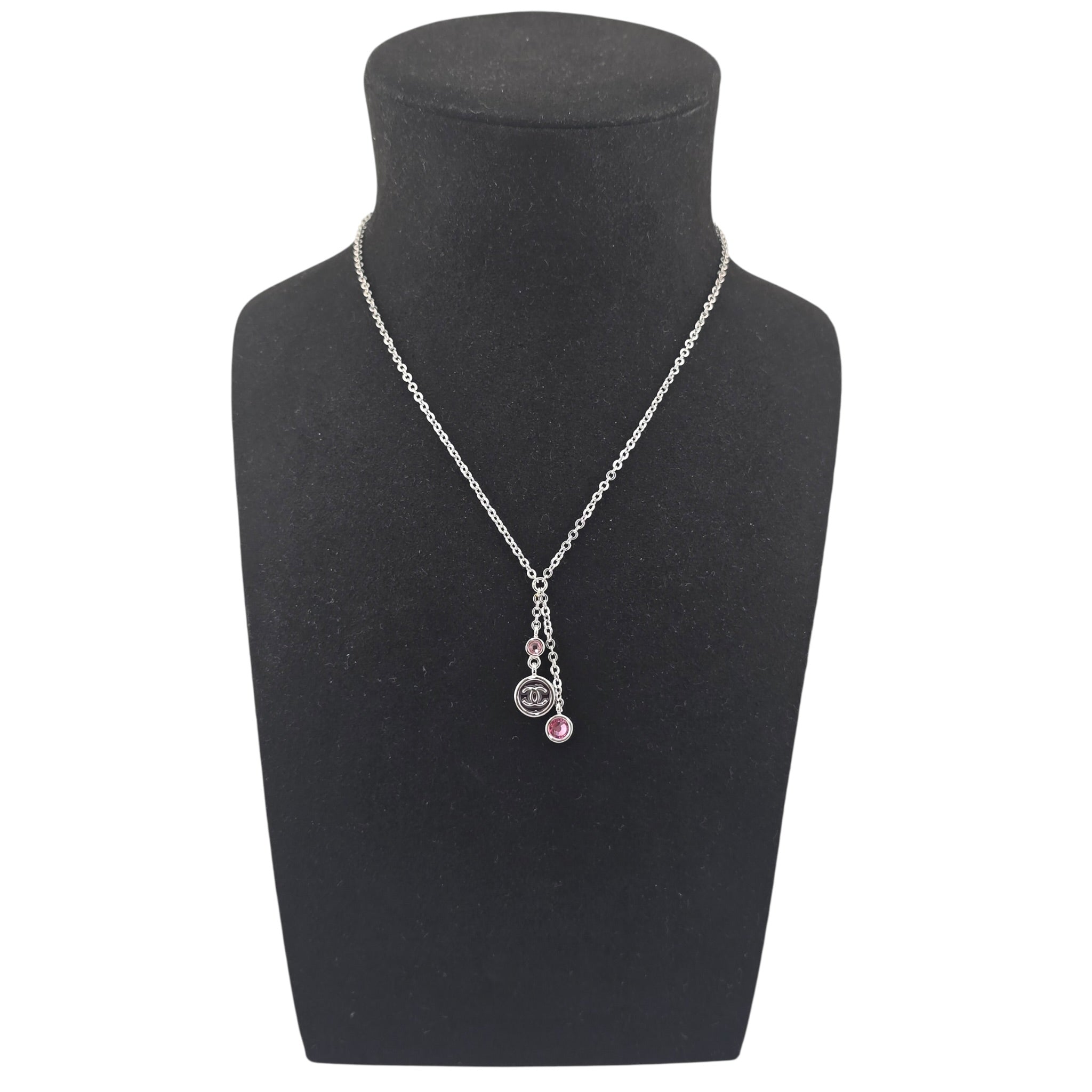 Chanel CC Drop Pendant Silver Necklace 2026 CHANEL