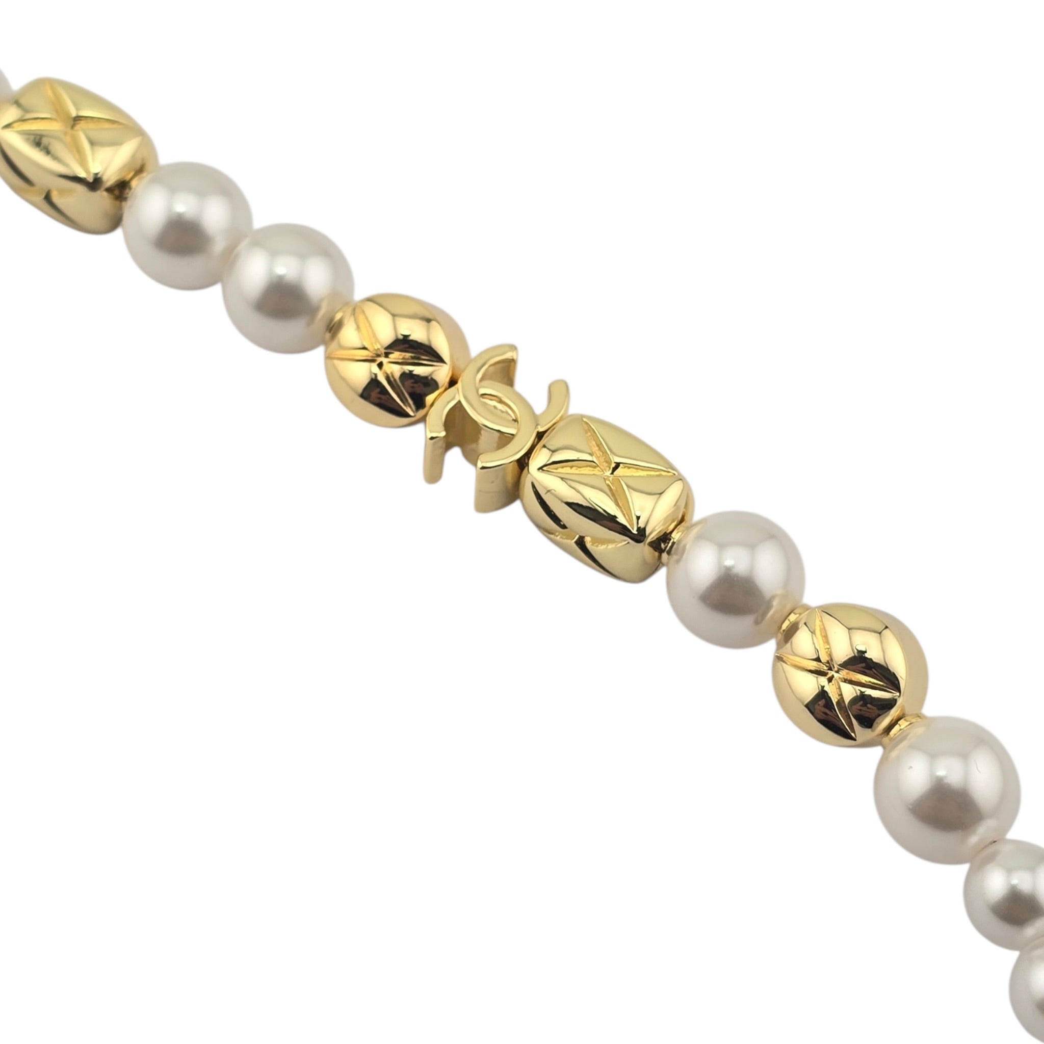 Chanel CC Faux Pearl Gold Bracelet 2026 CHANEL