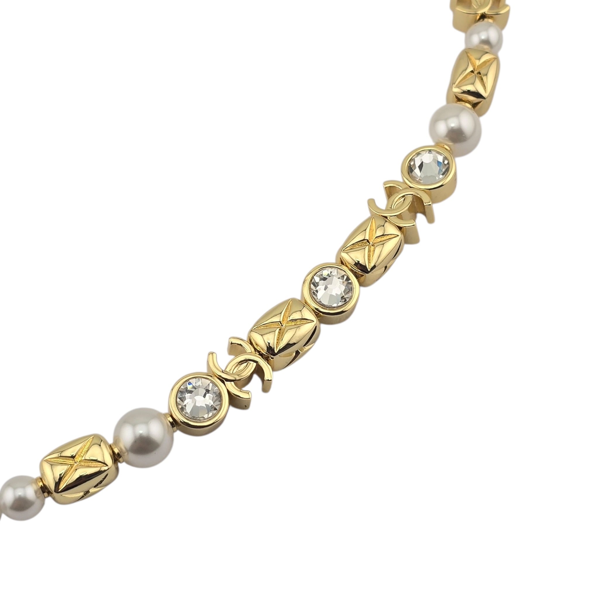 Chanel CC Faux Pearl Gold Necklace 2026 CHANEL