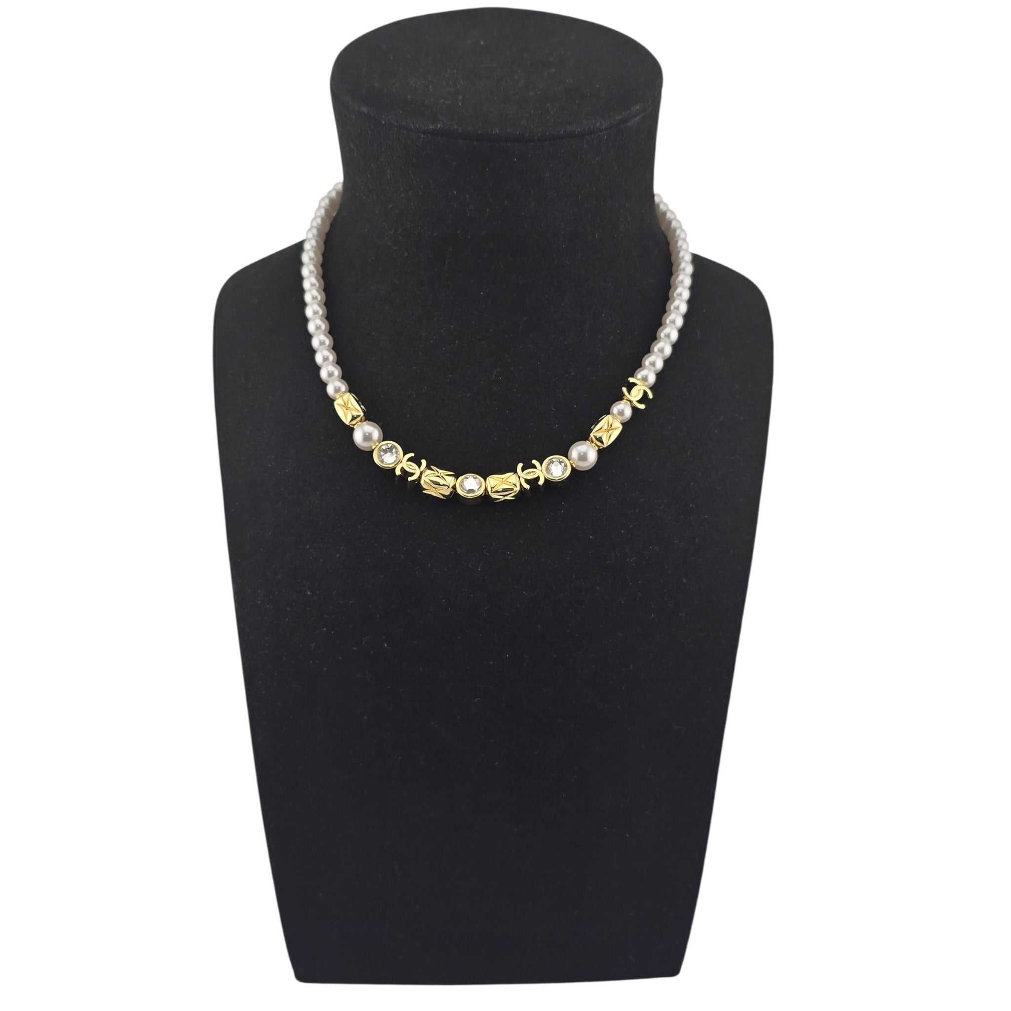 Chanel CC Faux Pearl Gold Necklace 2026 CHANEL