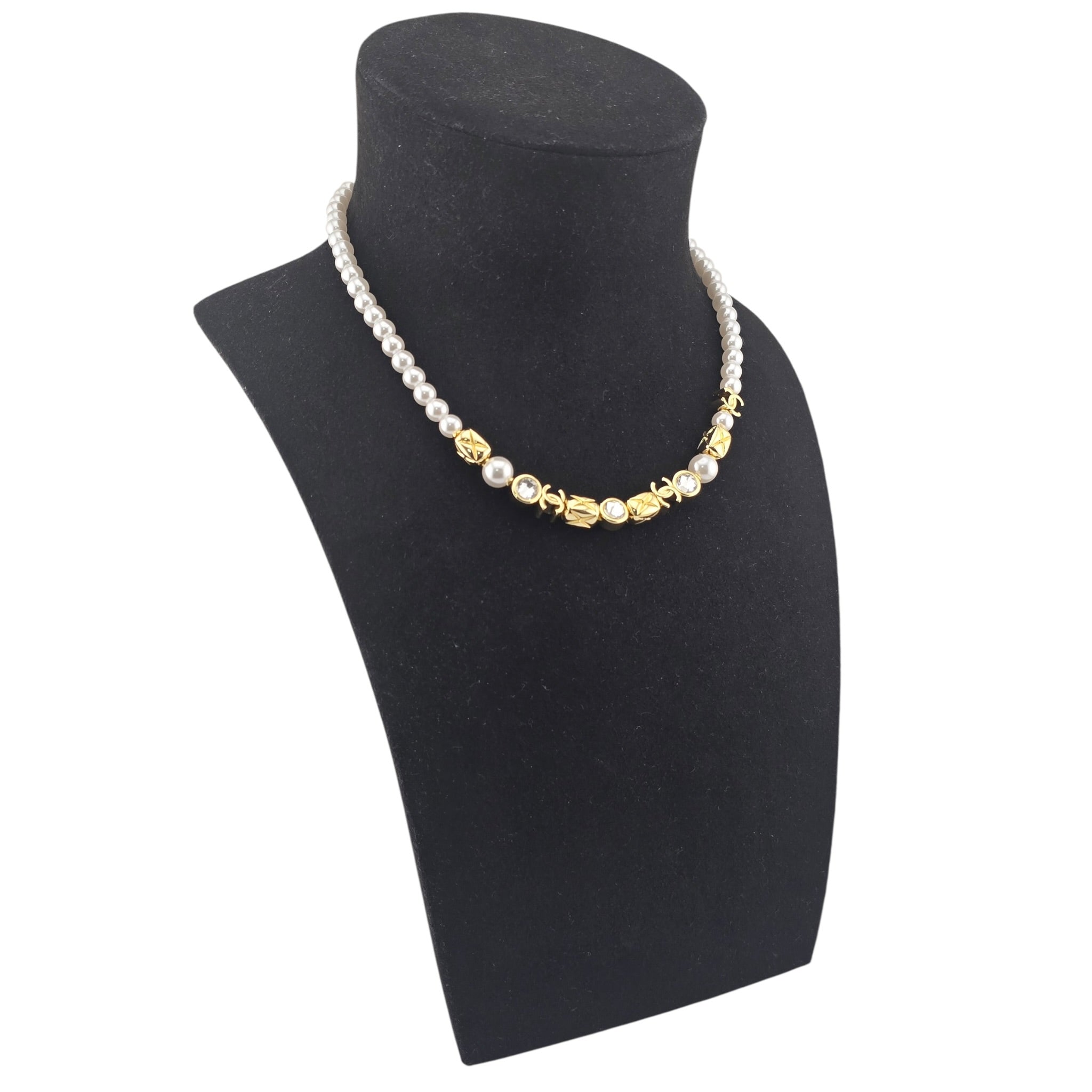 Chanel CC Faux Pearl Gold Necklace 2026 CHANEL