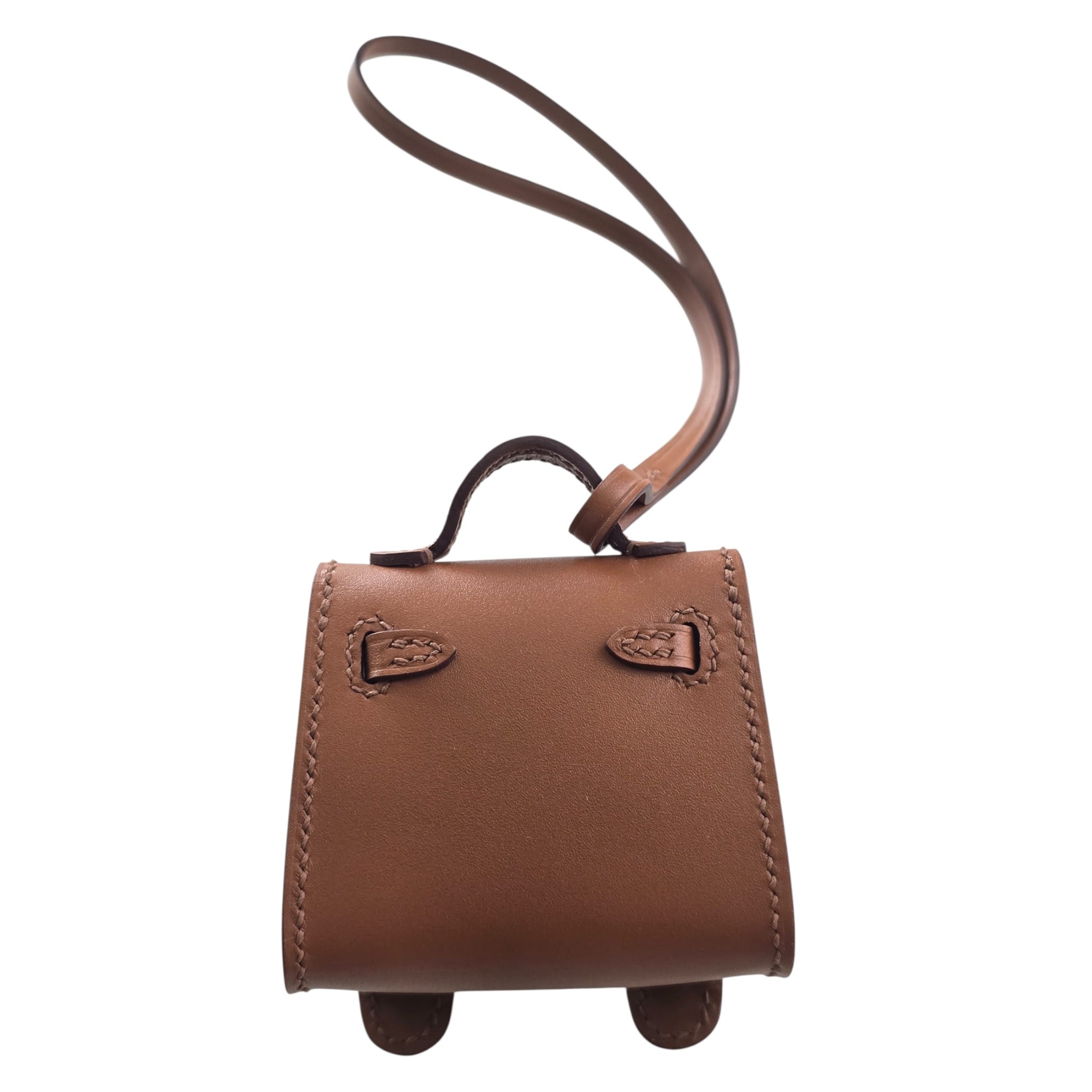 Hermès Quelle Idole Doll Bag Charm Sable Mushroom Havane and Black HERMES