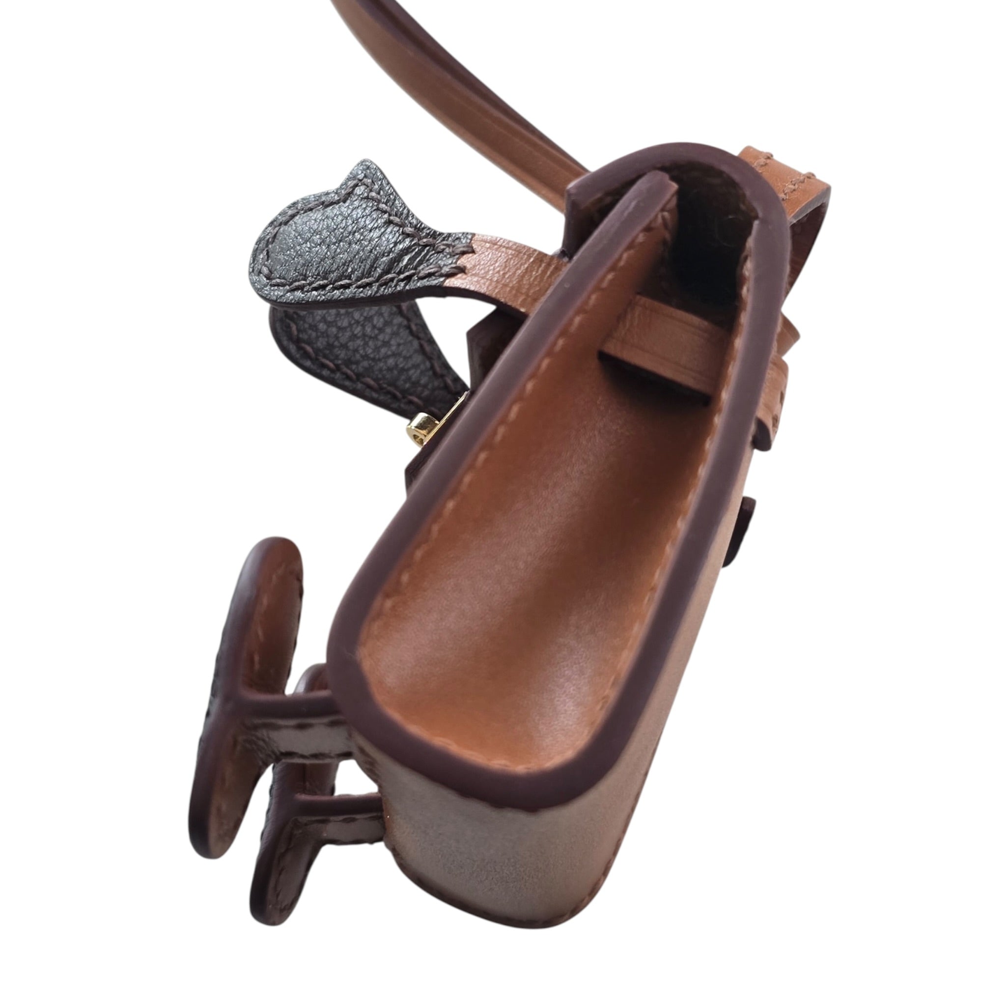 Hermès Quelle Idole Doll Bag Charm Sable Mushroom Havane and Black HERMES