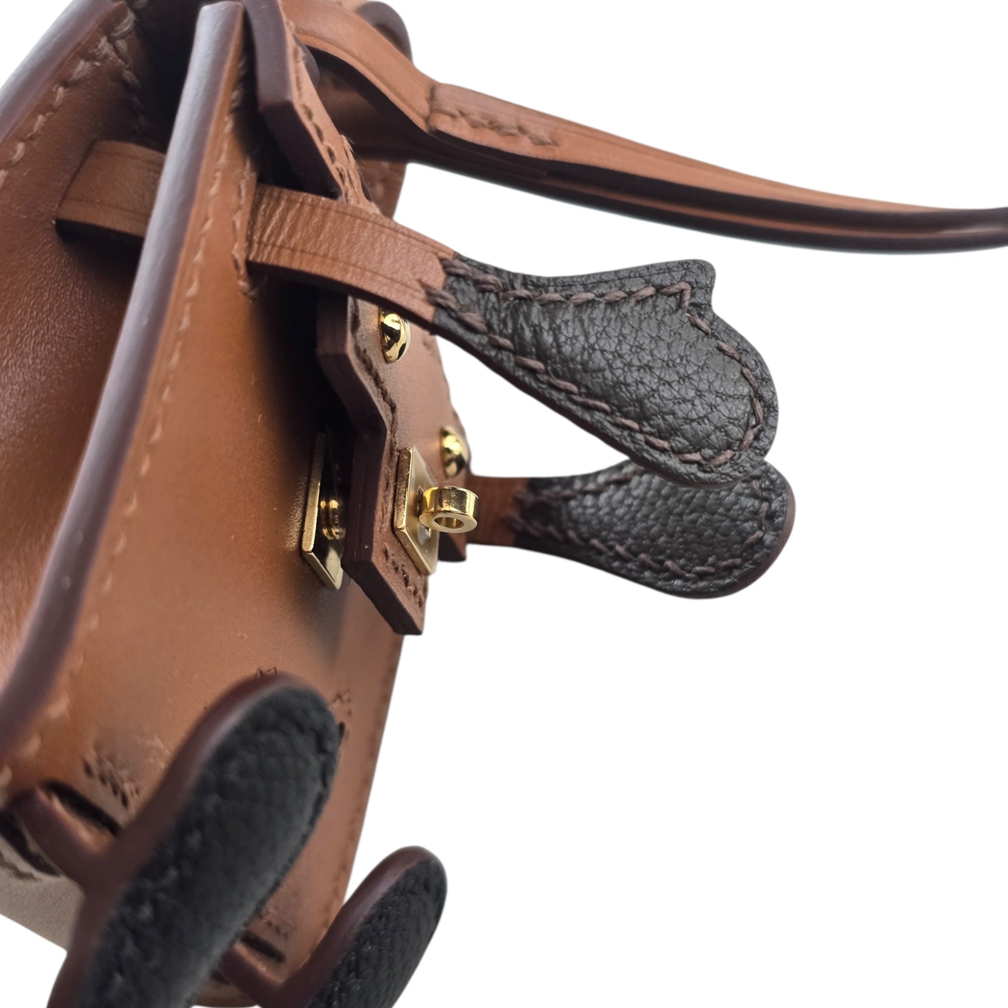 Hermès Quelle Idole Doll Bag Charm Sable Mushroom Havane and Black HERMES