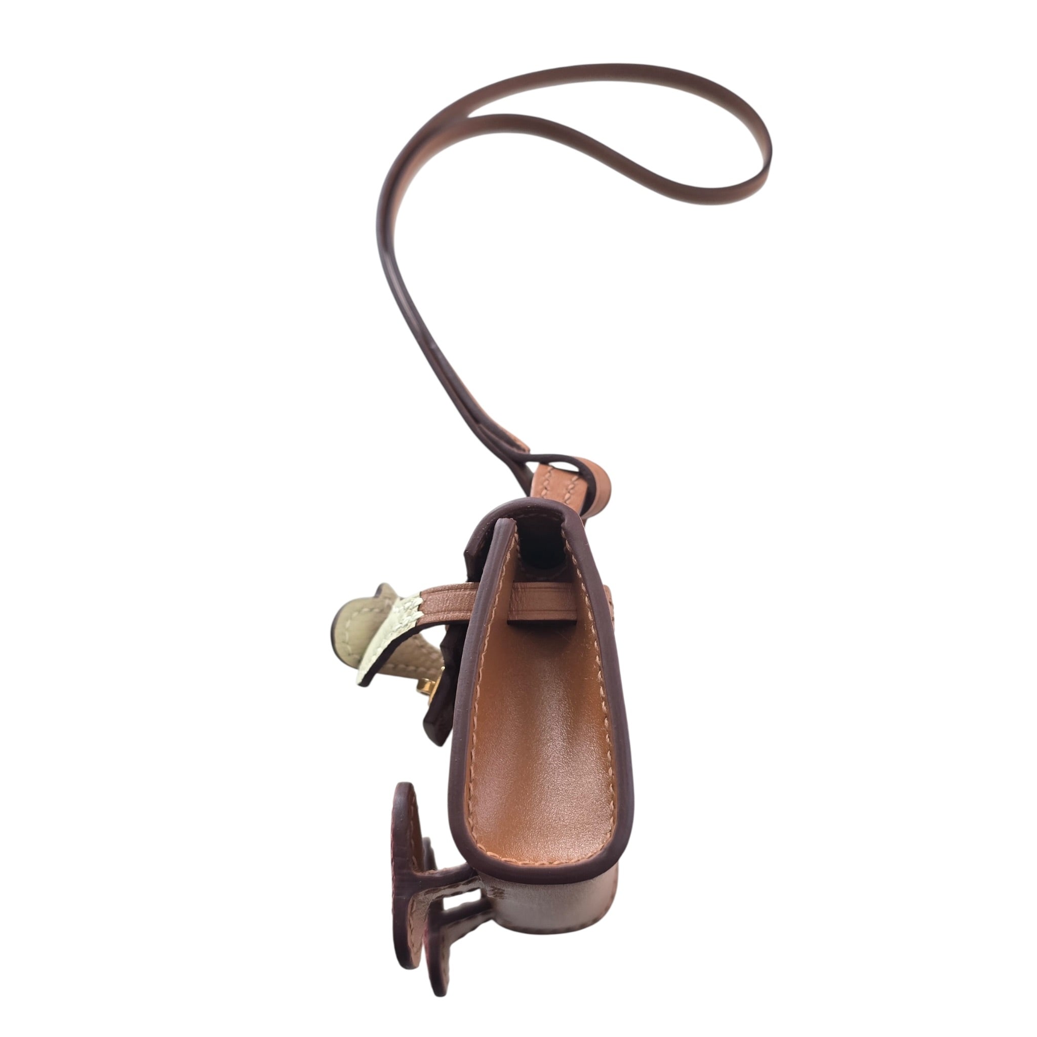 Hermès Quelle Idole Doll Bag Charm Sable Orange Nata and Brique HERMES