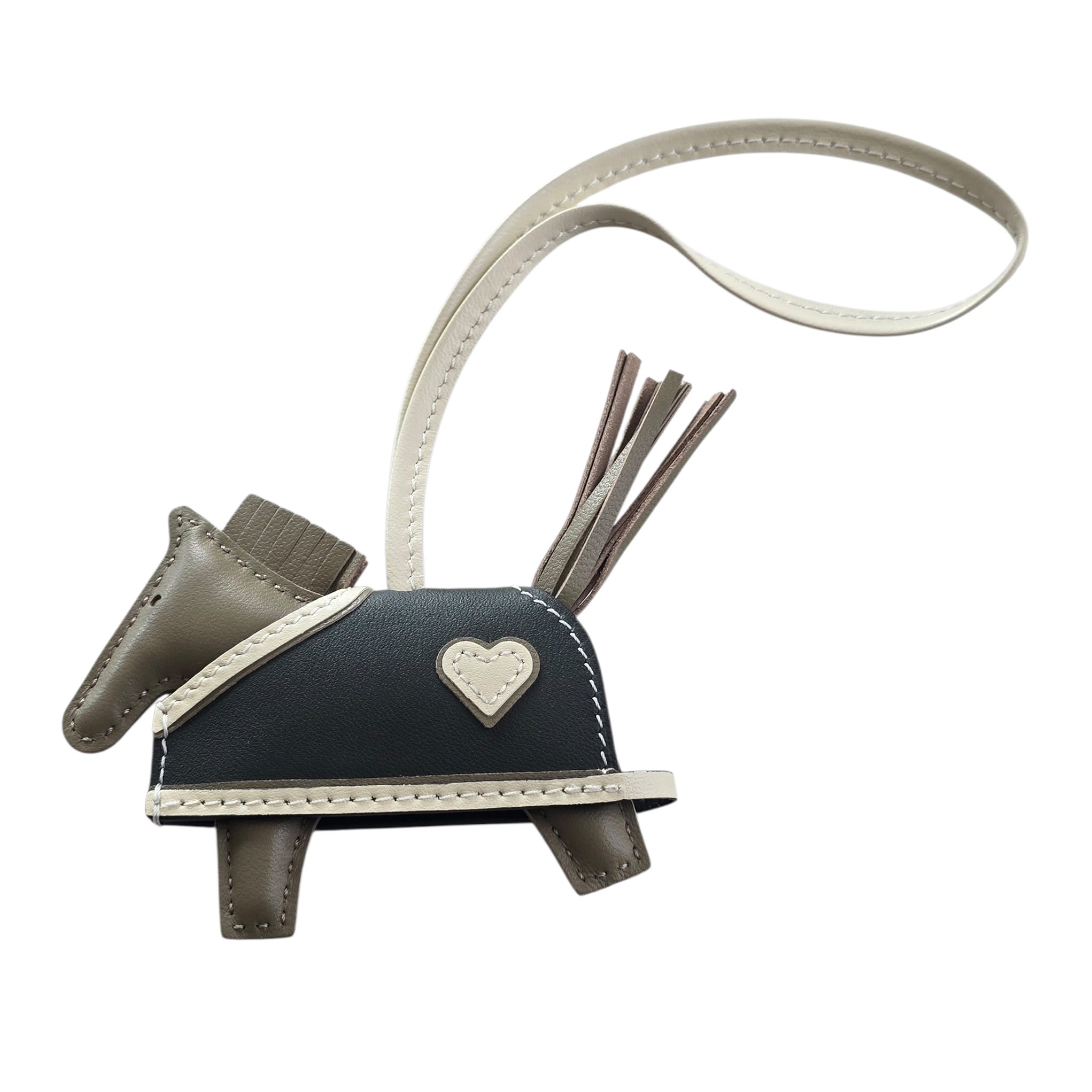Hermès Rodeo Robeo Coeur Bag Charm PM Beige Marfa Craie Mangrove HERMES