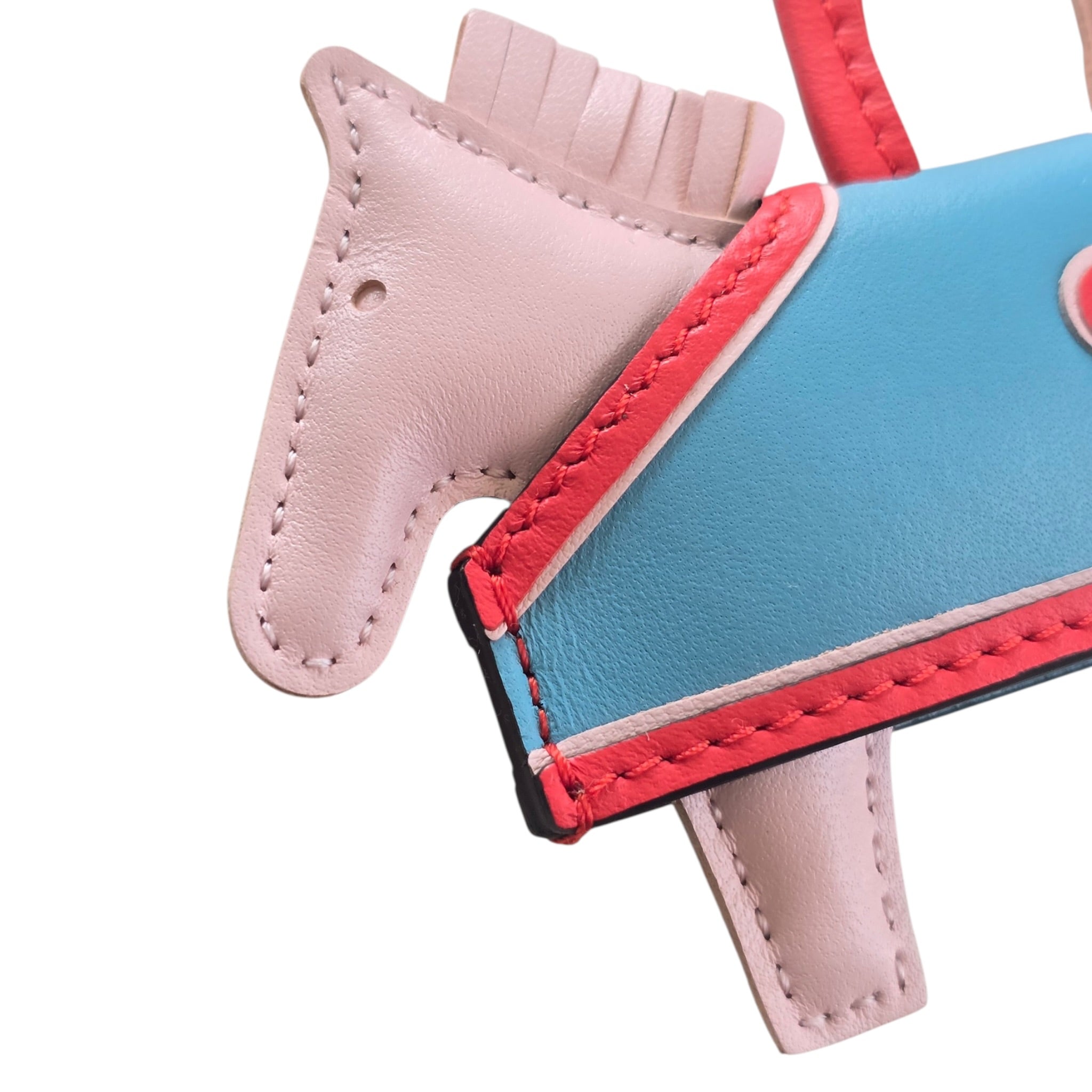 Hermès Rodeo Robeo Coeur Bag Charm PM Rose Darling, Bleu Celeste & Rouge Radieux Milo Lambskin HERMES