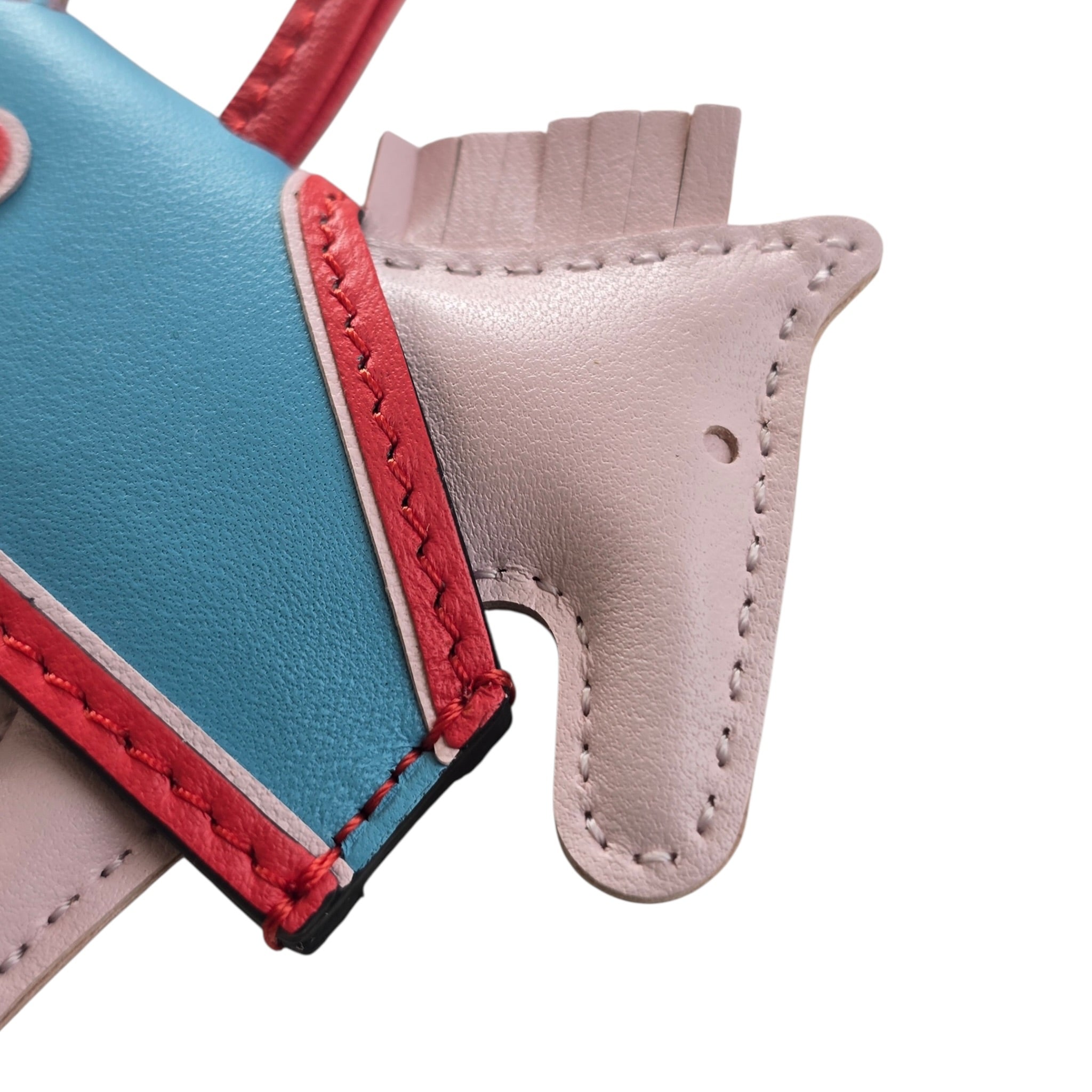 Hermès Rodeo Robeo Coeur Bag Charm PM Rose Darling, Bleu Celeste & Rouge Radieux Milo Lambskin HERMES