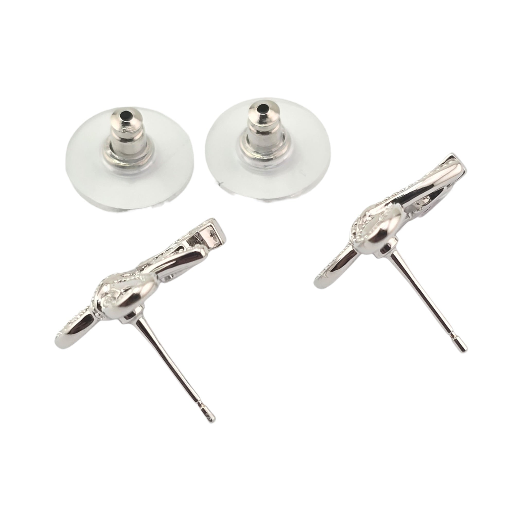 Chanel CC Pendant Silver Bow Earrings 2025 CHANEL