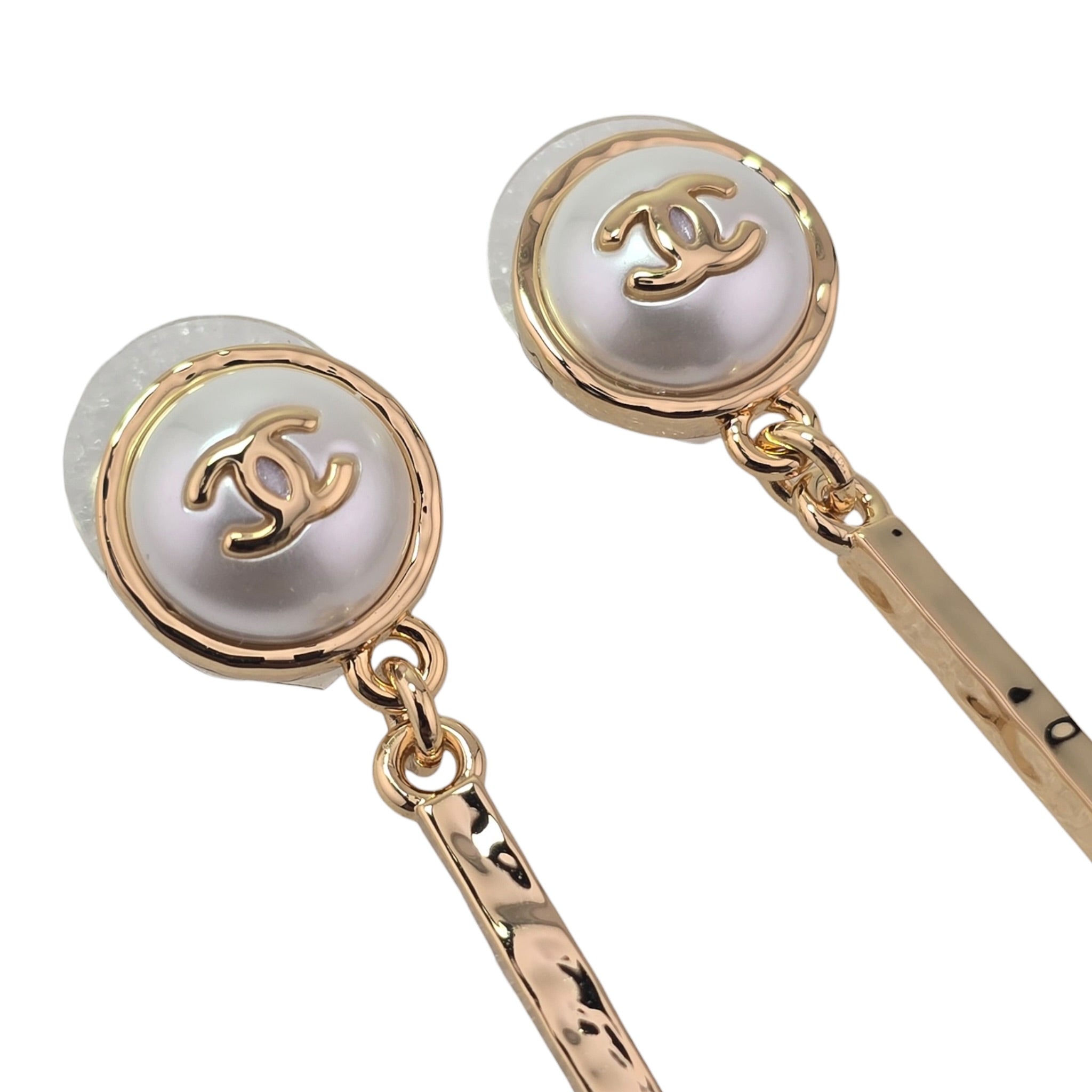 Chanel CC Pendant Gold Faux Pearl Earrings 2026 CHANEL