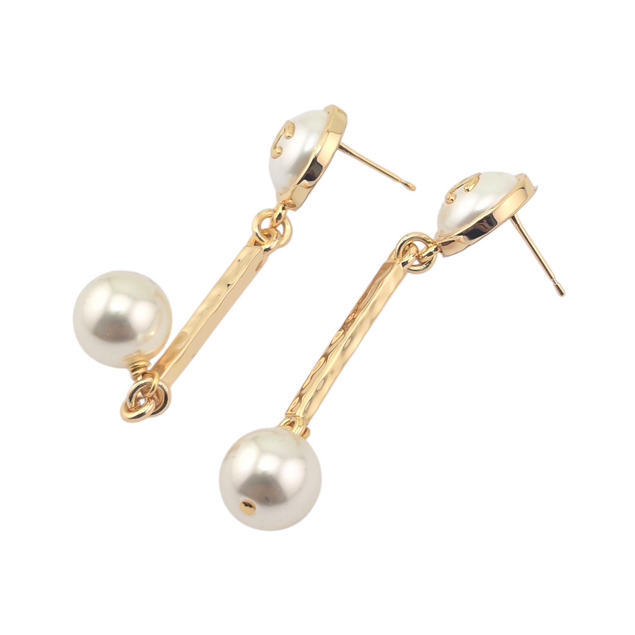 Chanel CC Pendant Gold Faux Pearl Earrings 2026 CHANEL