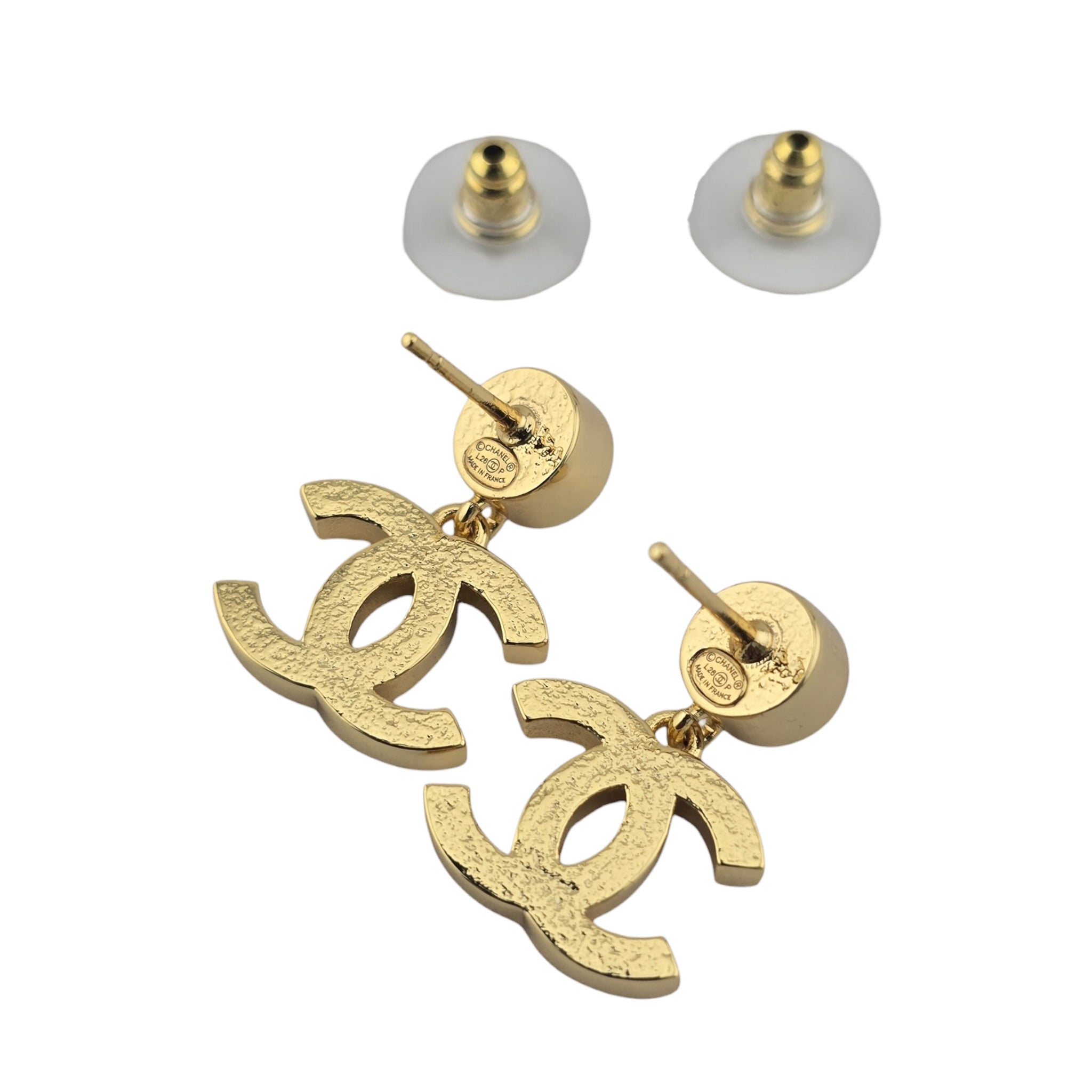 Chanel CC Gold Crystal Drop Earrings 2026 CHANEL