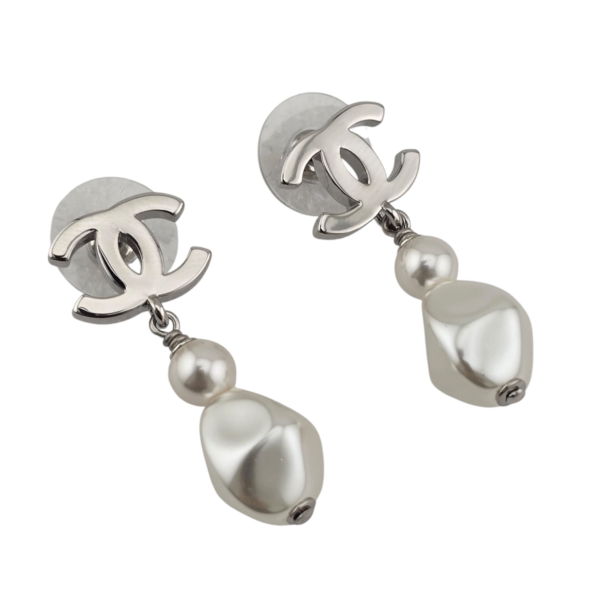 Chanel CC Faux Pearl Drop Earrings 2026 CHANEL