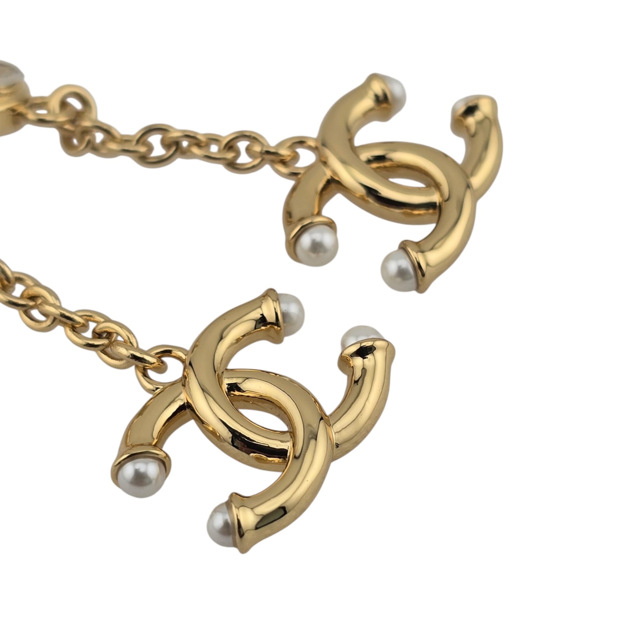 Chanel CC Gold Faux Pearl Drop Earrings 2026 CHANEL