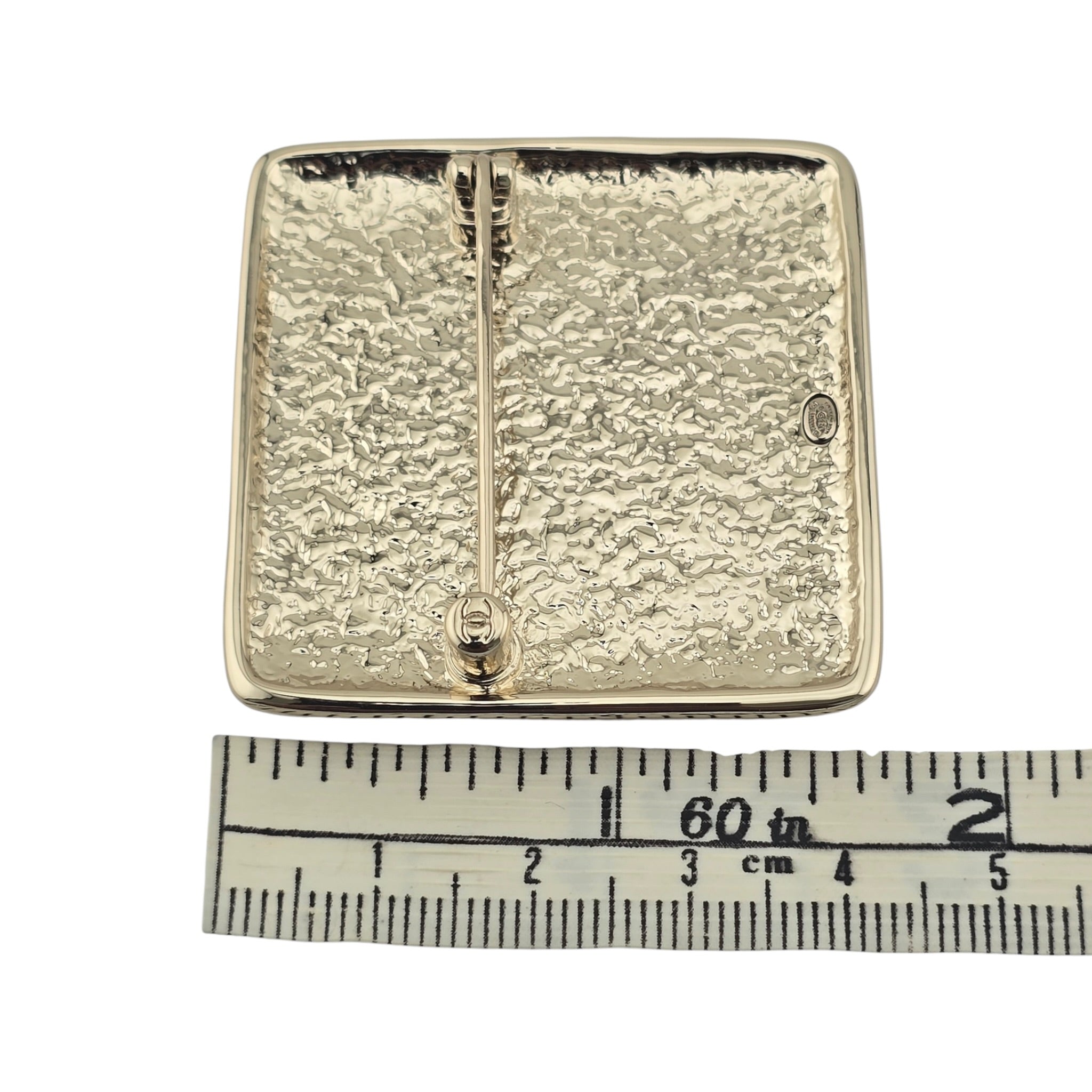 Chanel CC Square Gold Black Brooch 2026 CHANEL