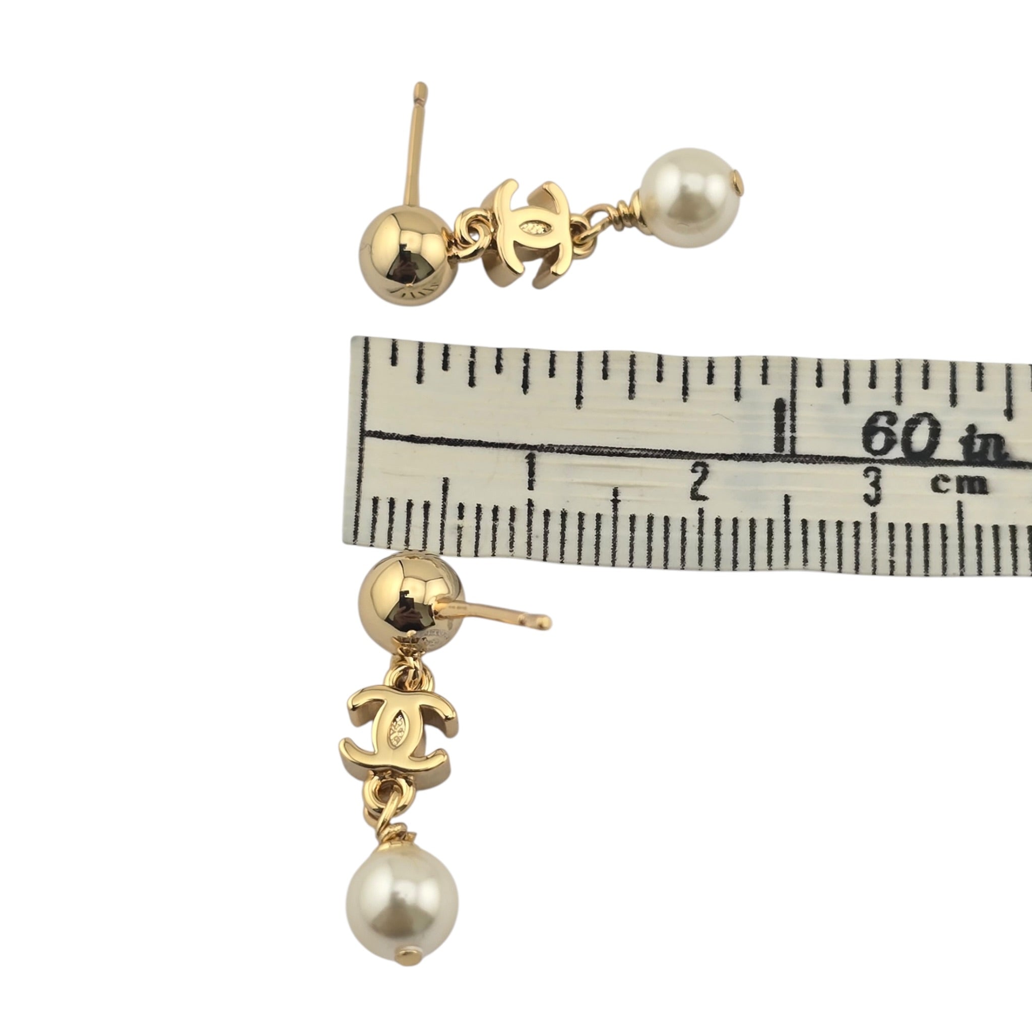 Chanel CC Pendant Faux Pearl Gold Earrings 2026 CHANEL