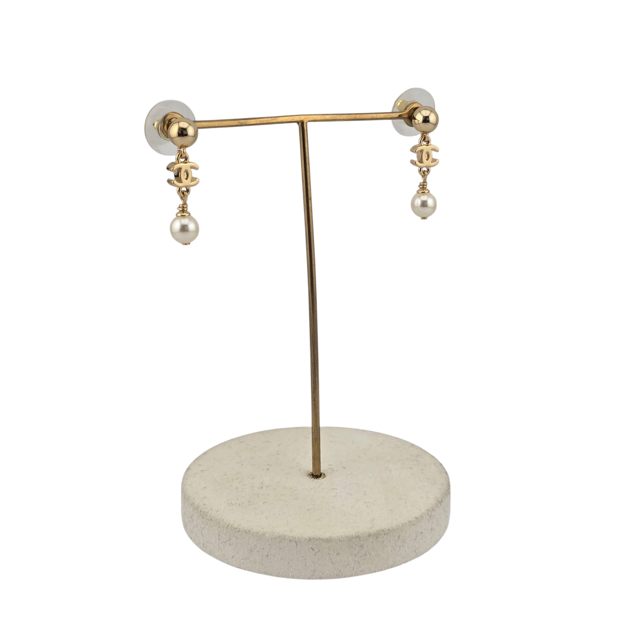 Chanel CC Pendant Faux Pearl Gold Earrings 2026 CHANEL