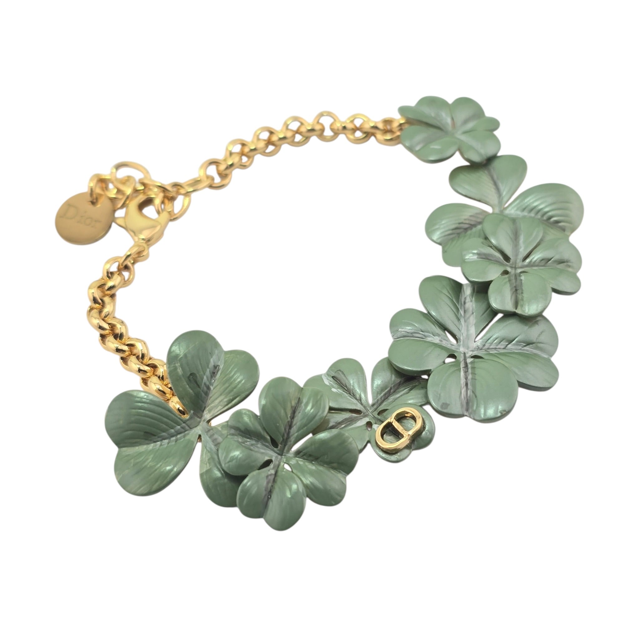 Christian Dior Green Gold Clover Bracelet DIOR