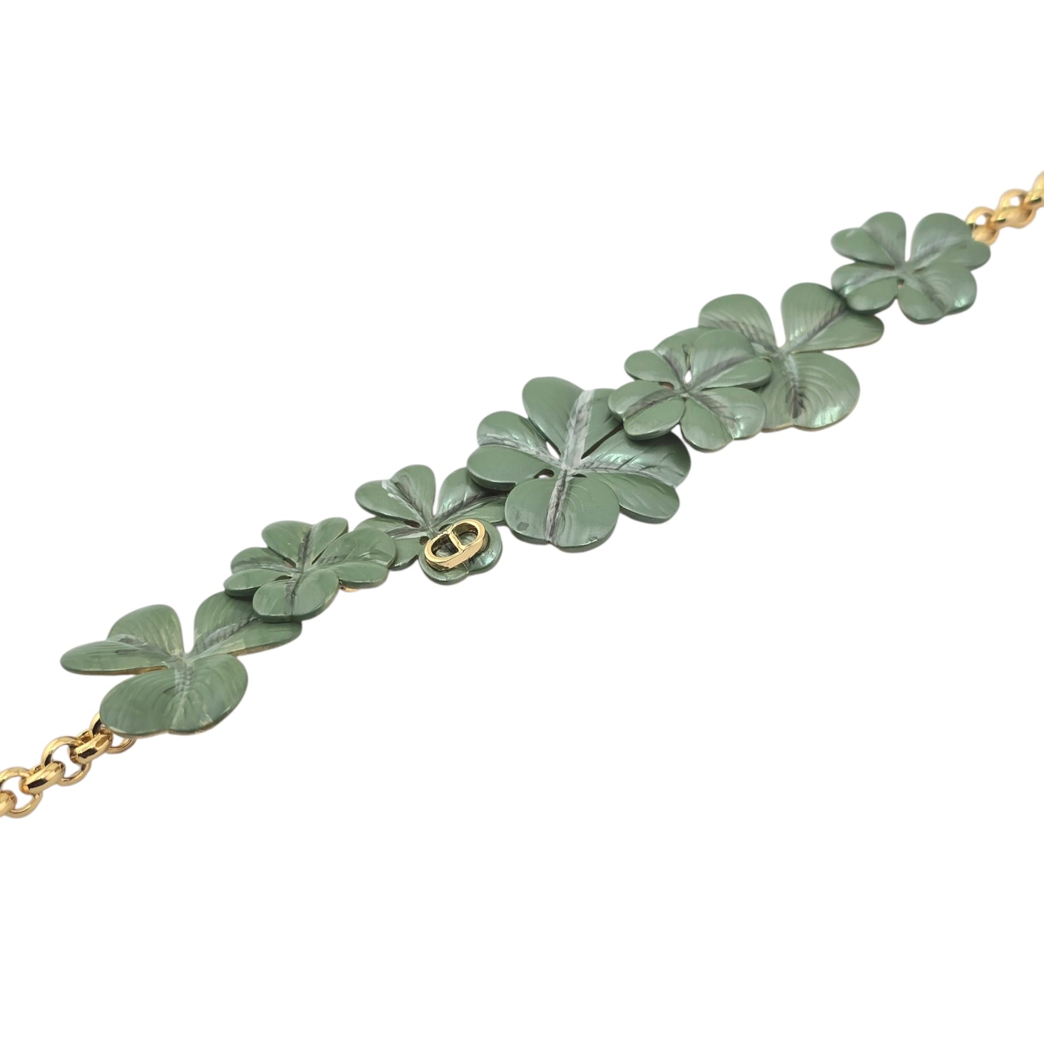 Christian Dior Green Gold Clover Bracelet DIOR