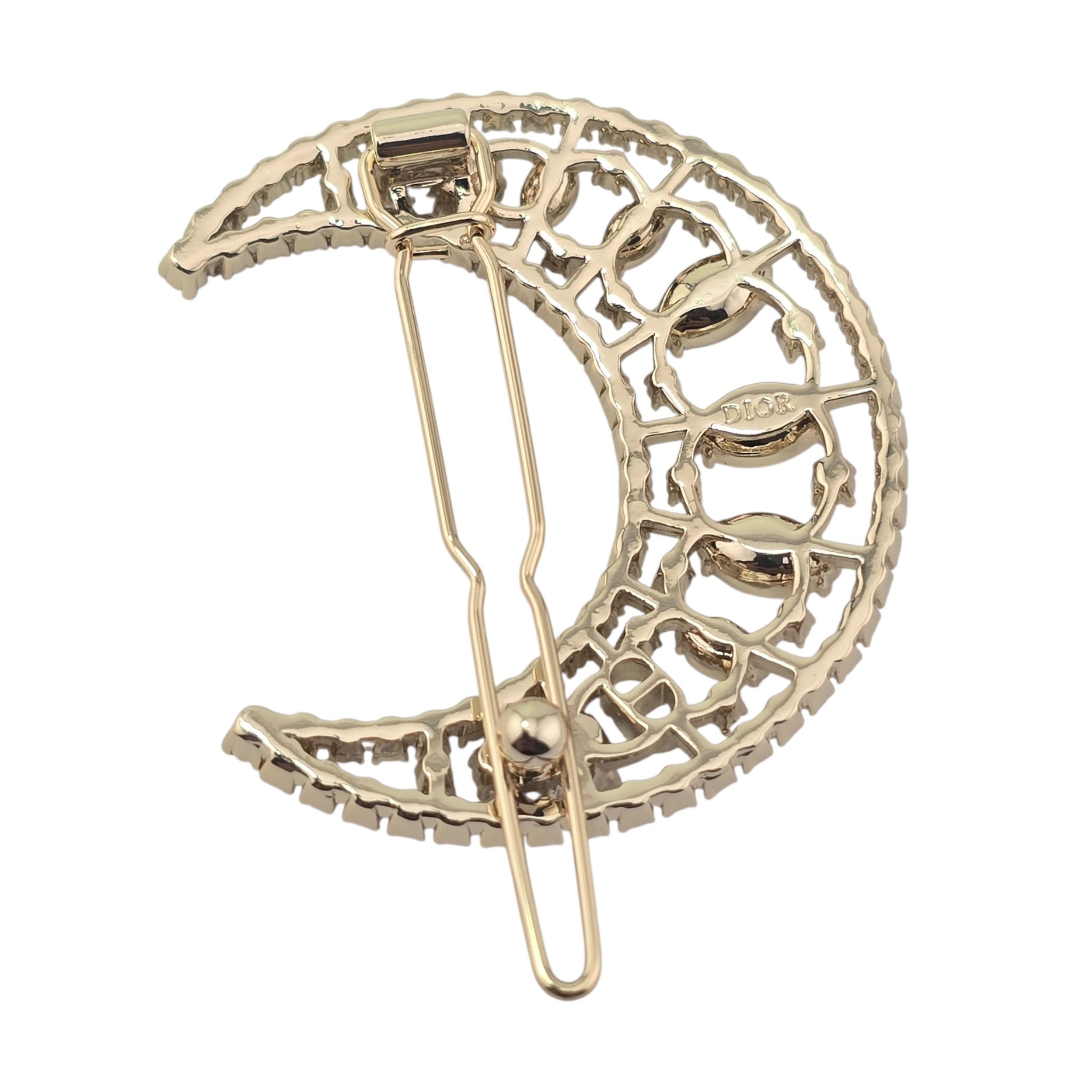 Christian Dior CD Crystal Moon Hair Barrette DIOR