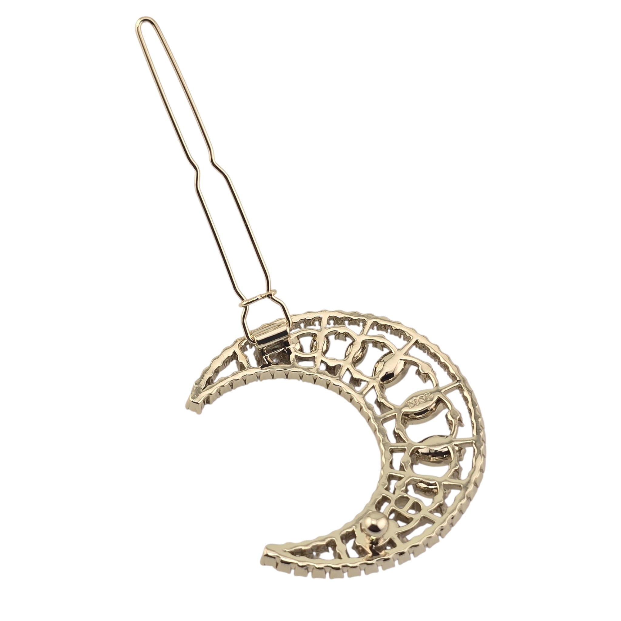 Christian Dior CD Crystal Moon Hair Barrette DIOR