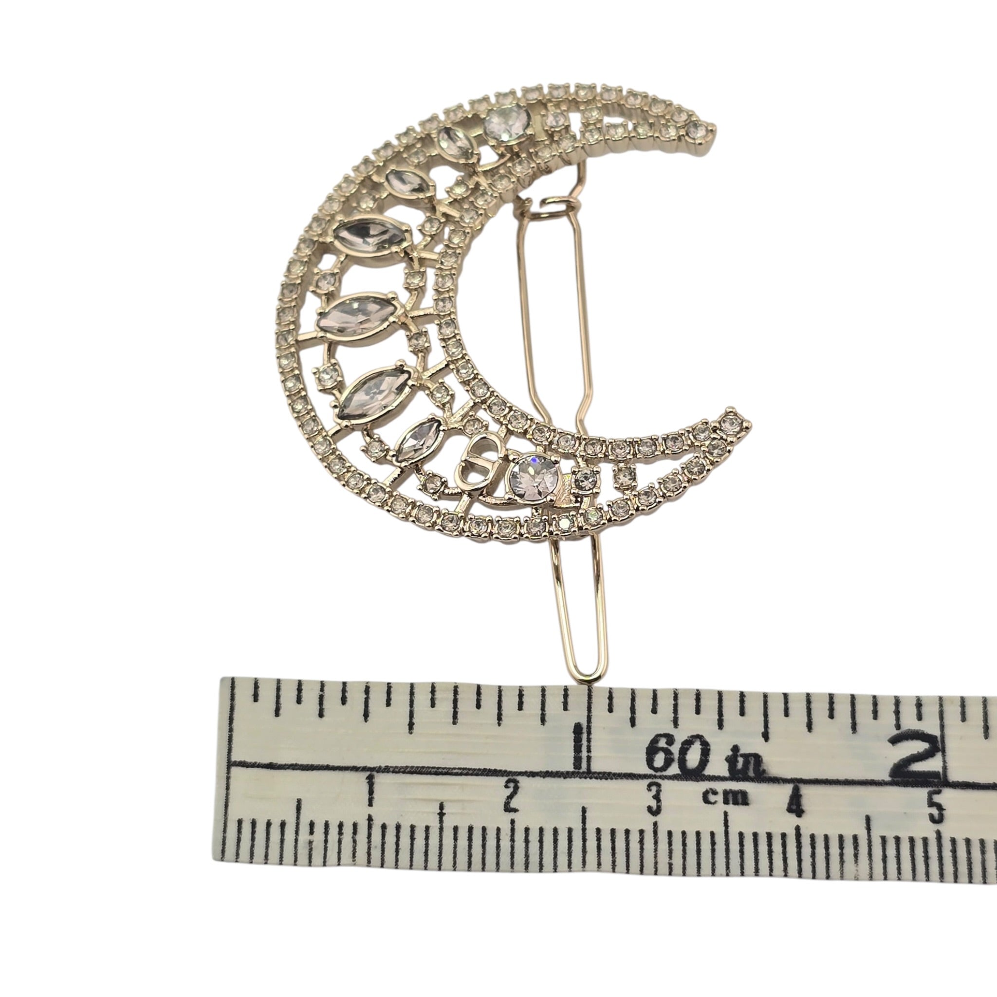 Christian Dior CD Crystal Moon Hair Barrette DIOR