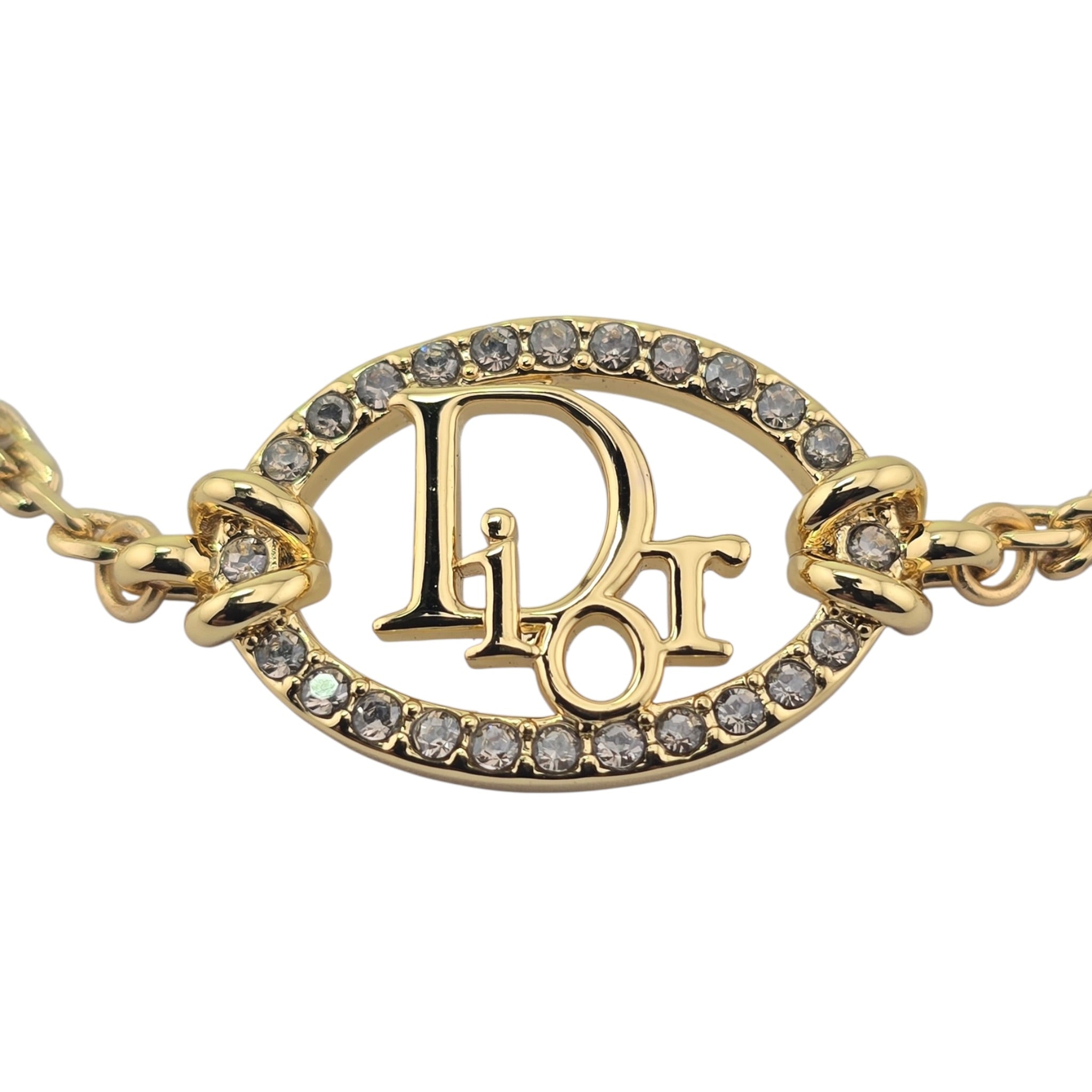 Christian Dior Oblique Gold Crystals Bracelet DIOR