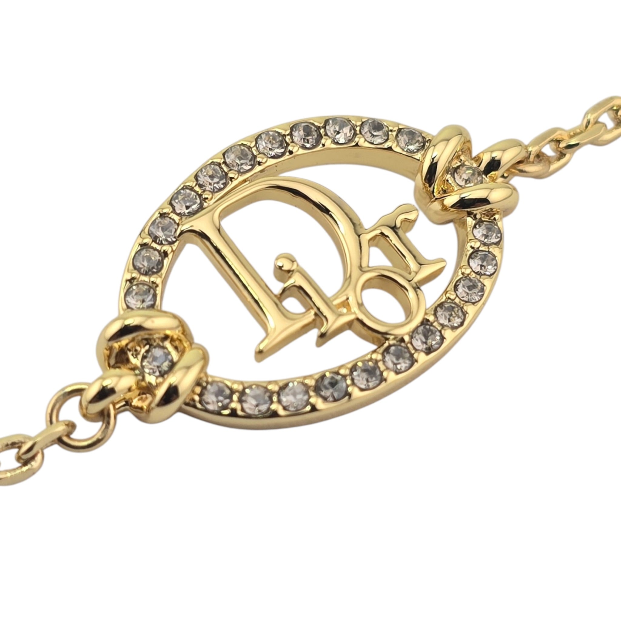 Christian Dior Oblique Gold Crystals Bracelet DIOR