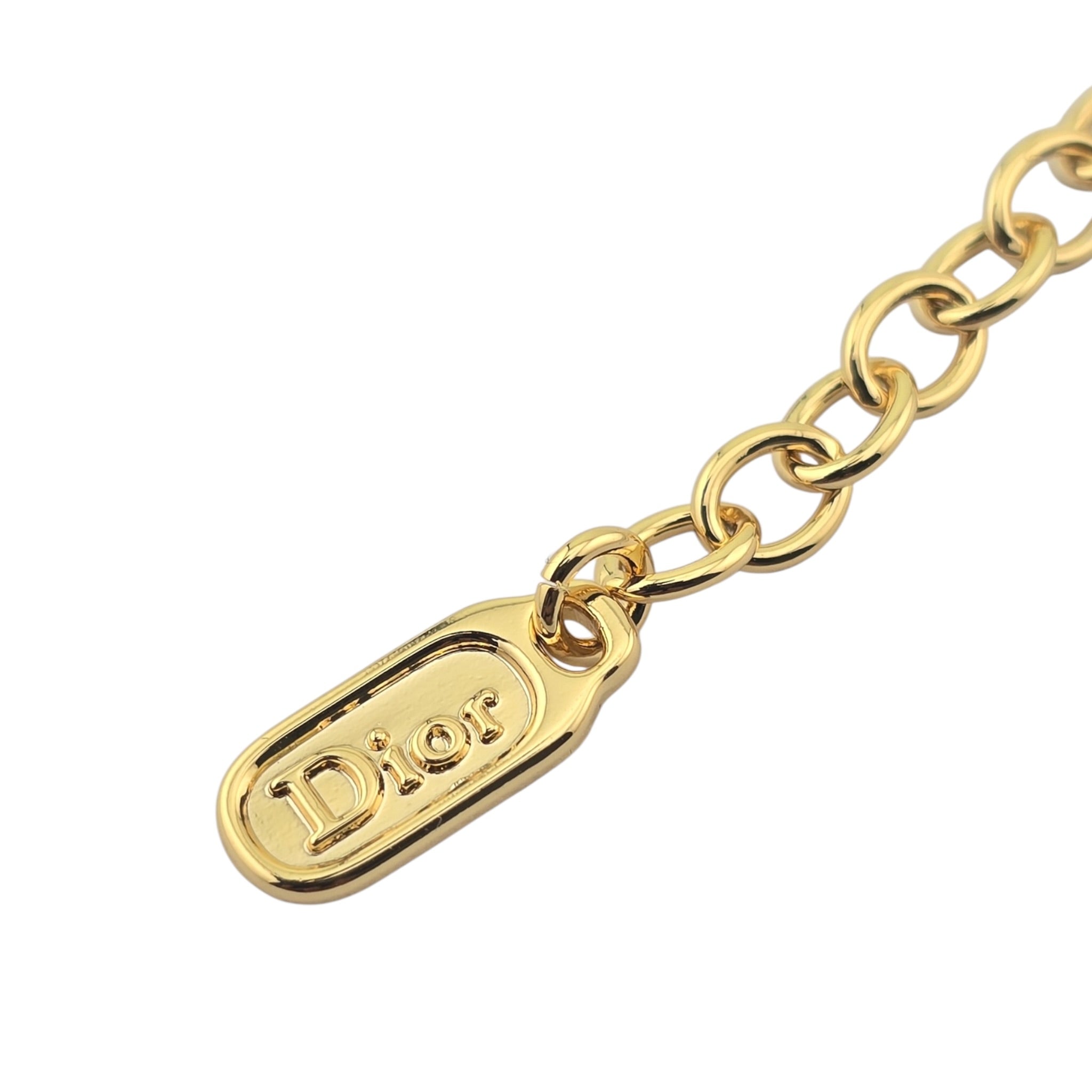 Christian Dior Clover Pendant Gold Necklace DIOR