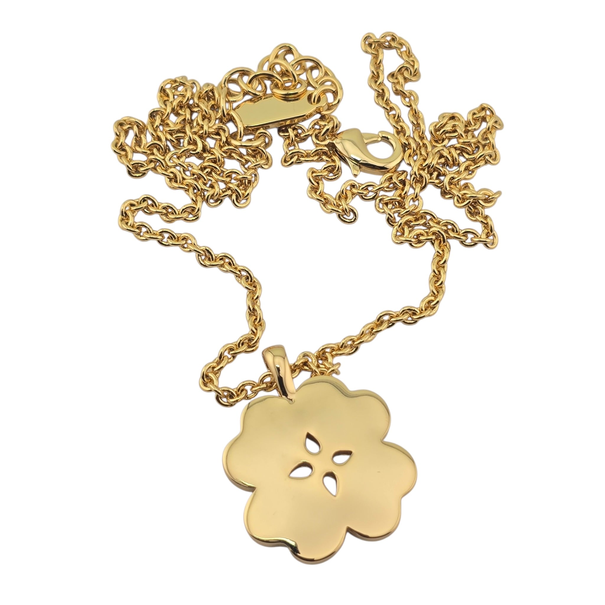Christian Dior Clover Pendant Gold Necklace DIOR