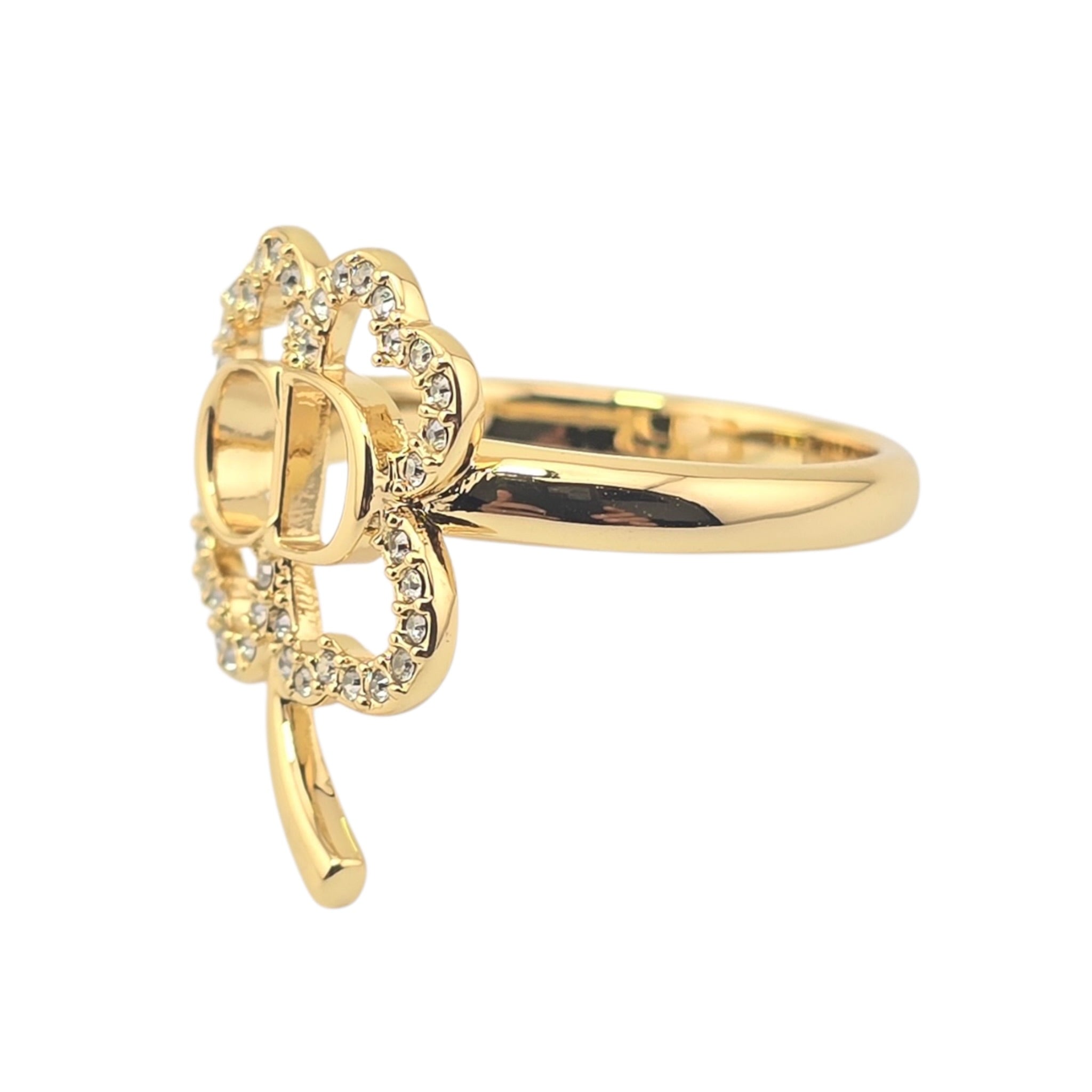 Christian Dior Shiny Clover Gold Ring DIOR