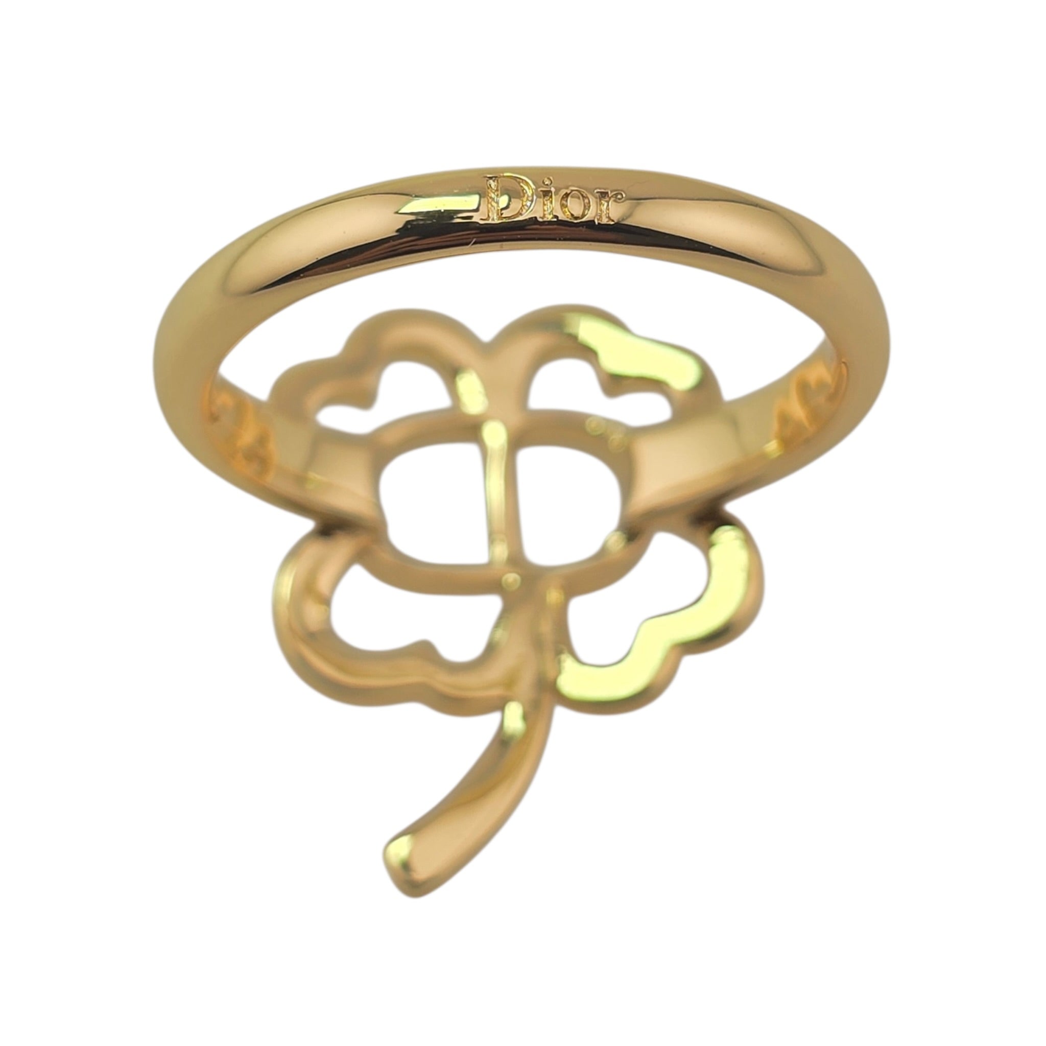 Christian Dior Shiny Clover Gold Ring DIOR