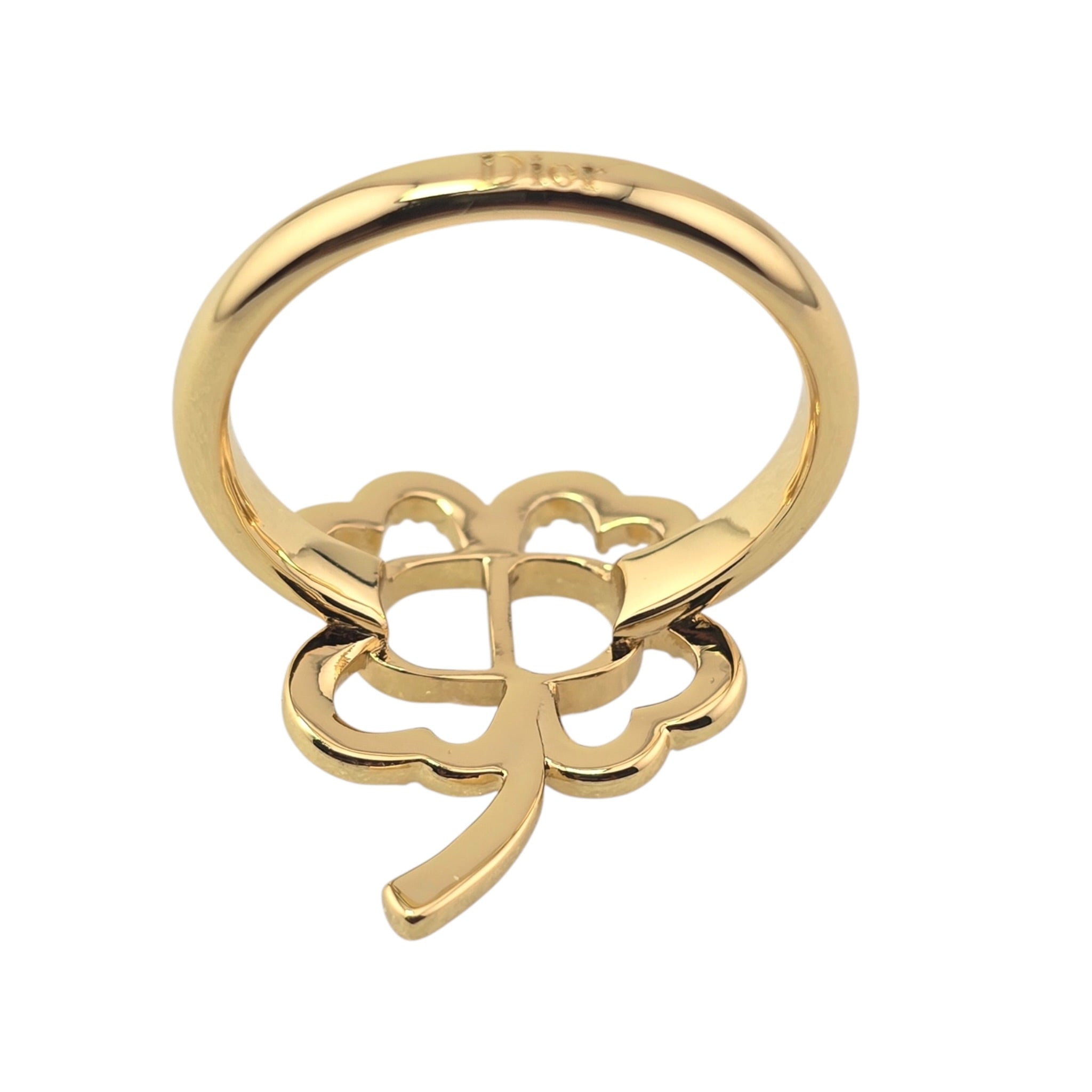 Christian Dior Shiny Clover Gold Ring DIOR