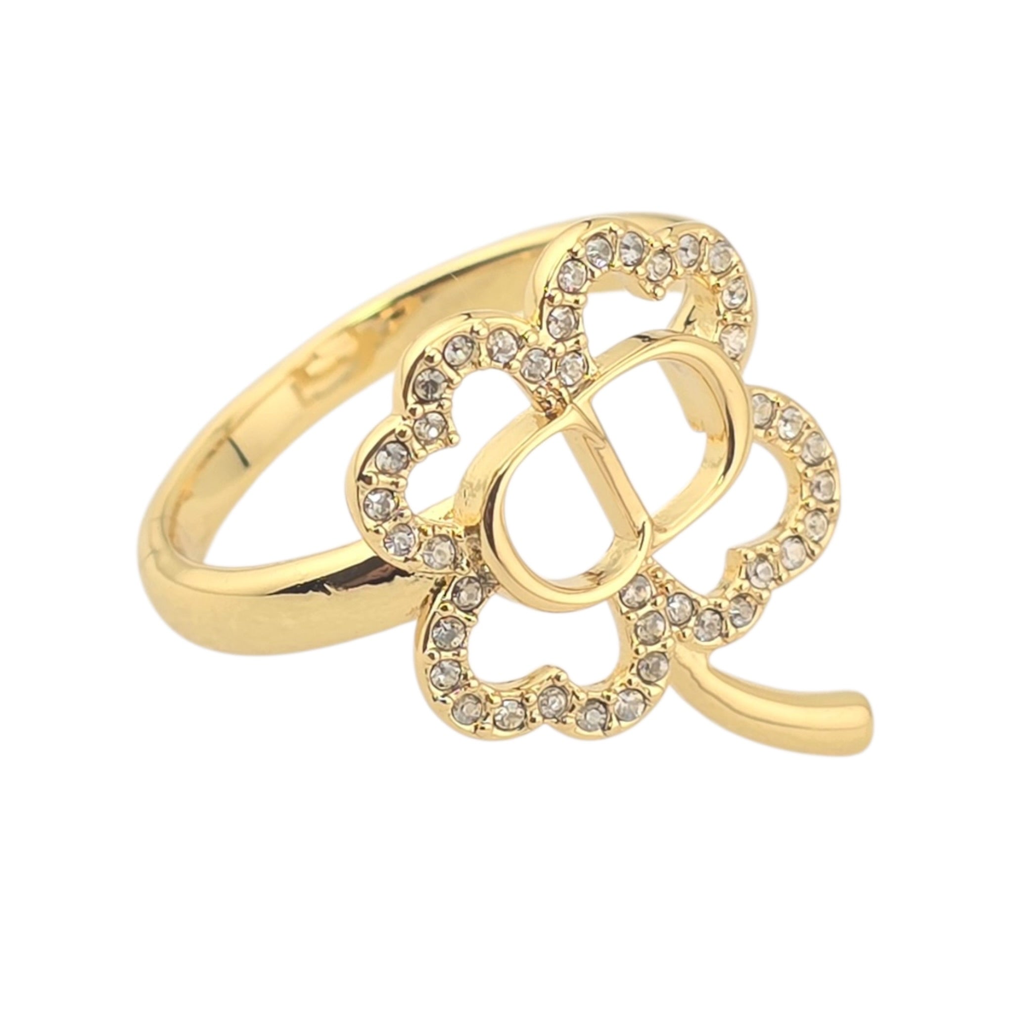 Christian Dior Shiny Clover Gold Ring DIOR