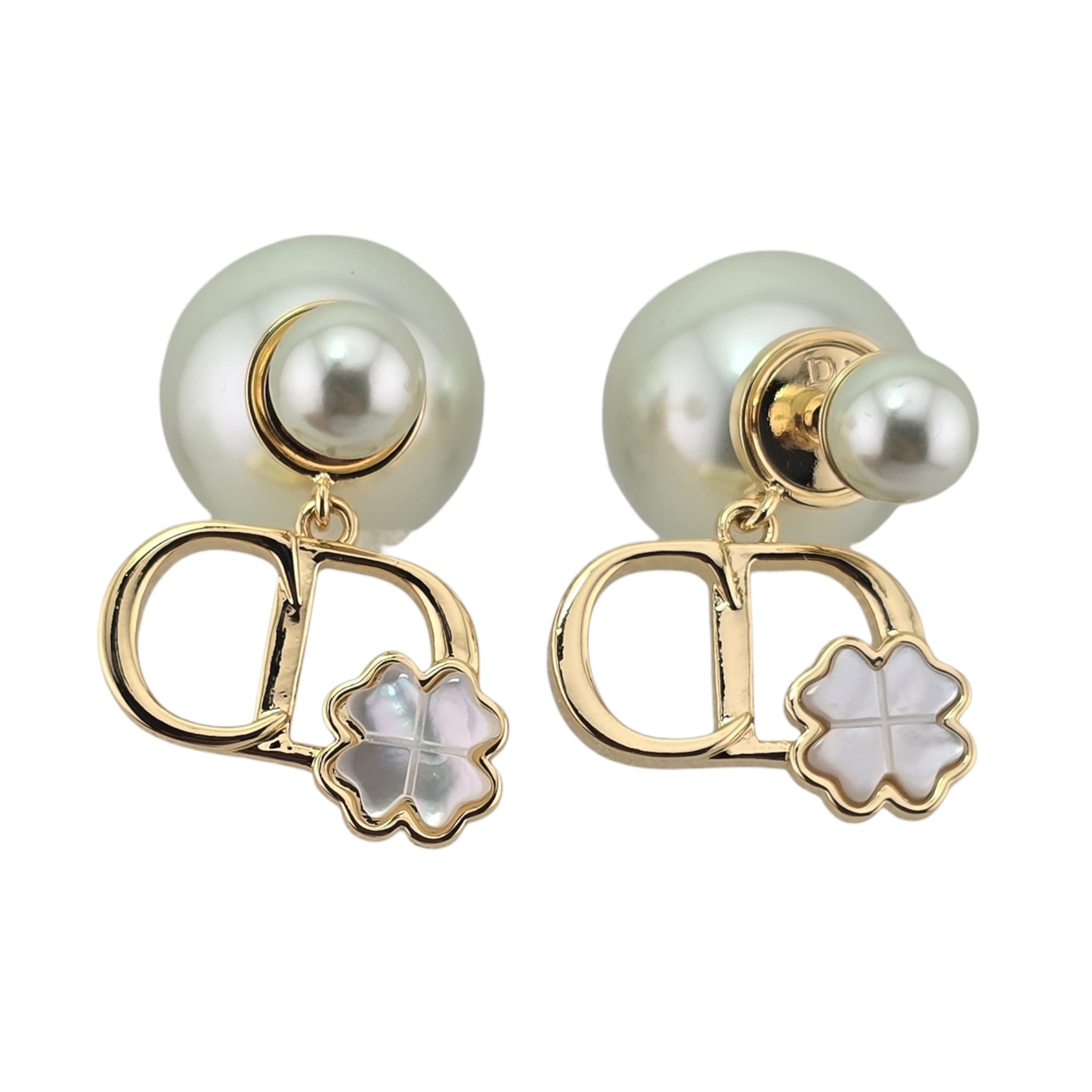 Christian Dior Garden Mother of Pearl Gold Tribales Earrings DIOR